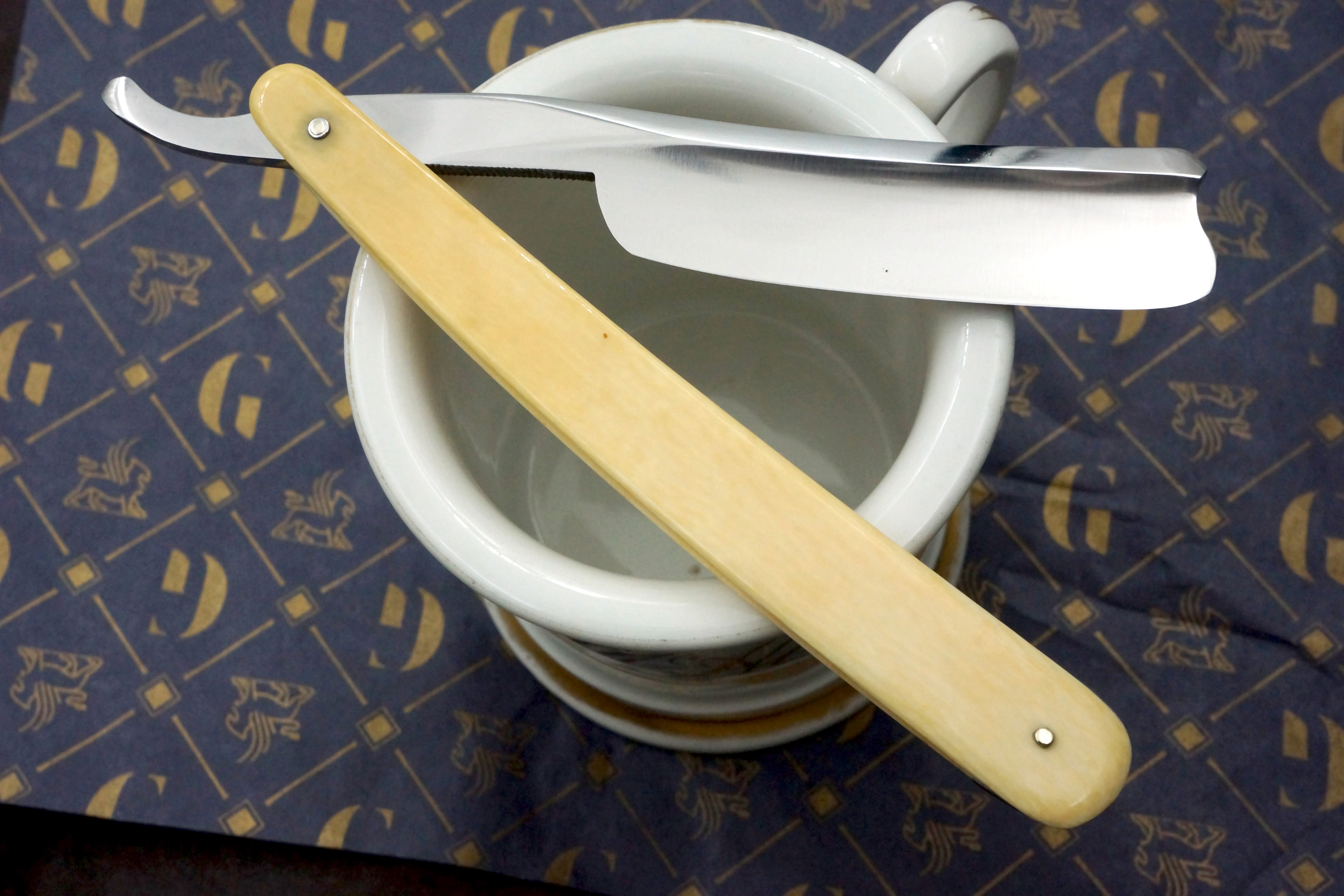 Manhattan Cutlery Co. - Restored 7/8 Sheffield Straight Razor with Ivory Scales - Shave Ready