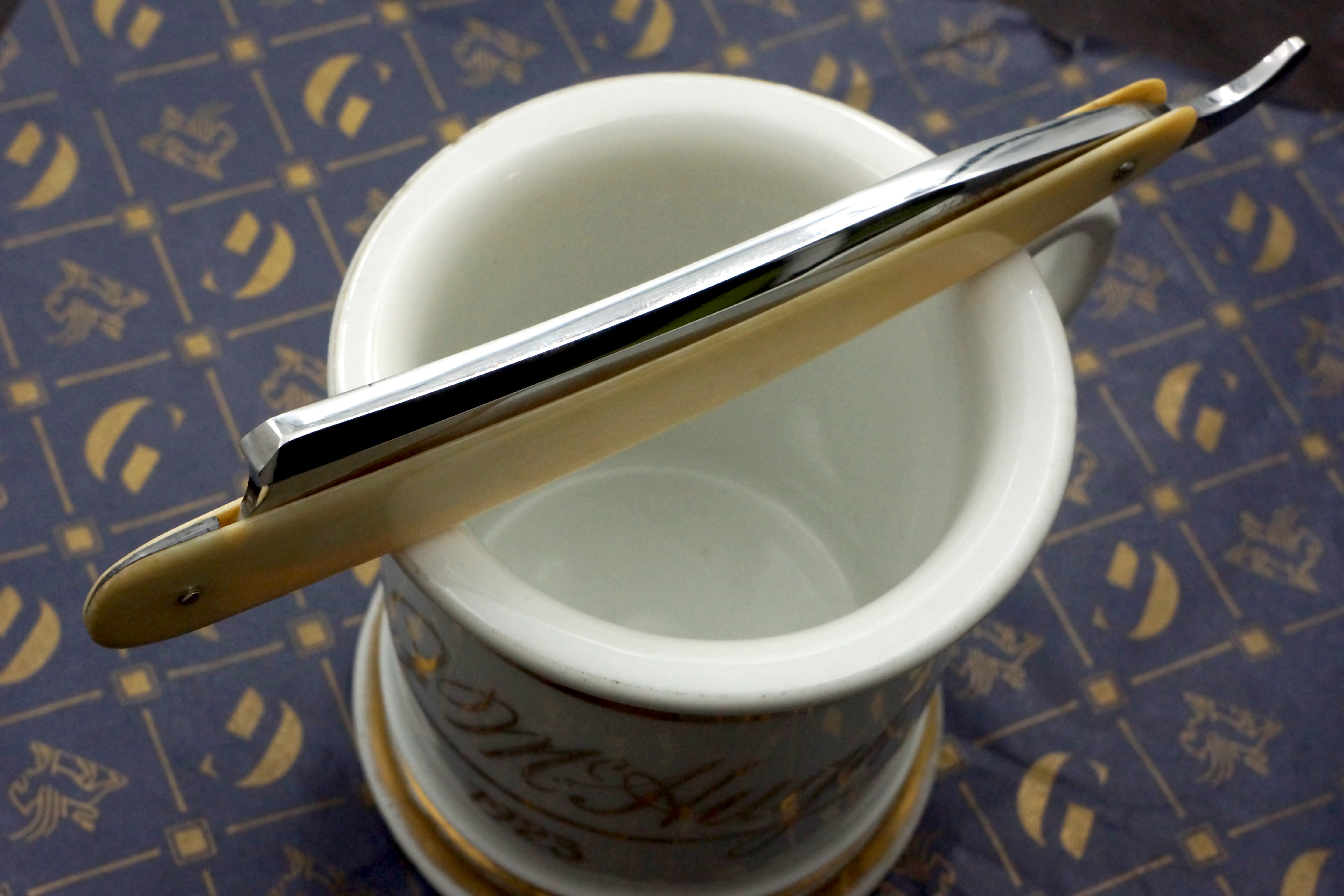 Manhattan Cutlery Co. - Restored 7/8 Sheffield Straight Razor with Ivory Scales - Shave Ready