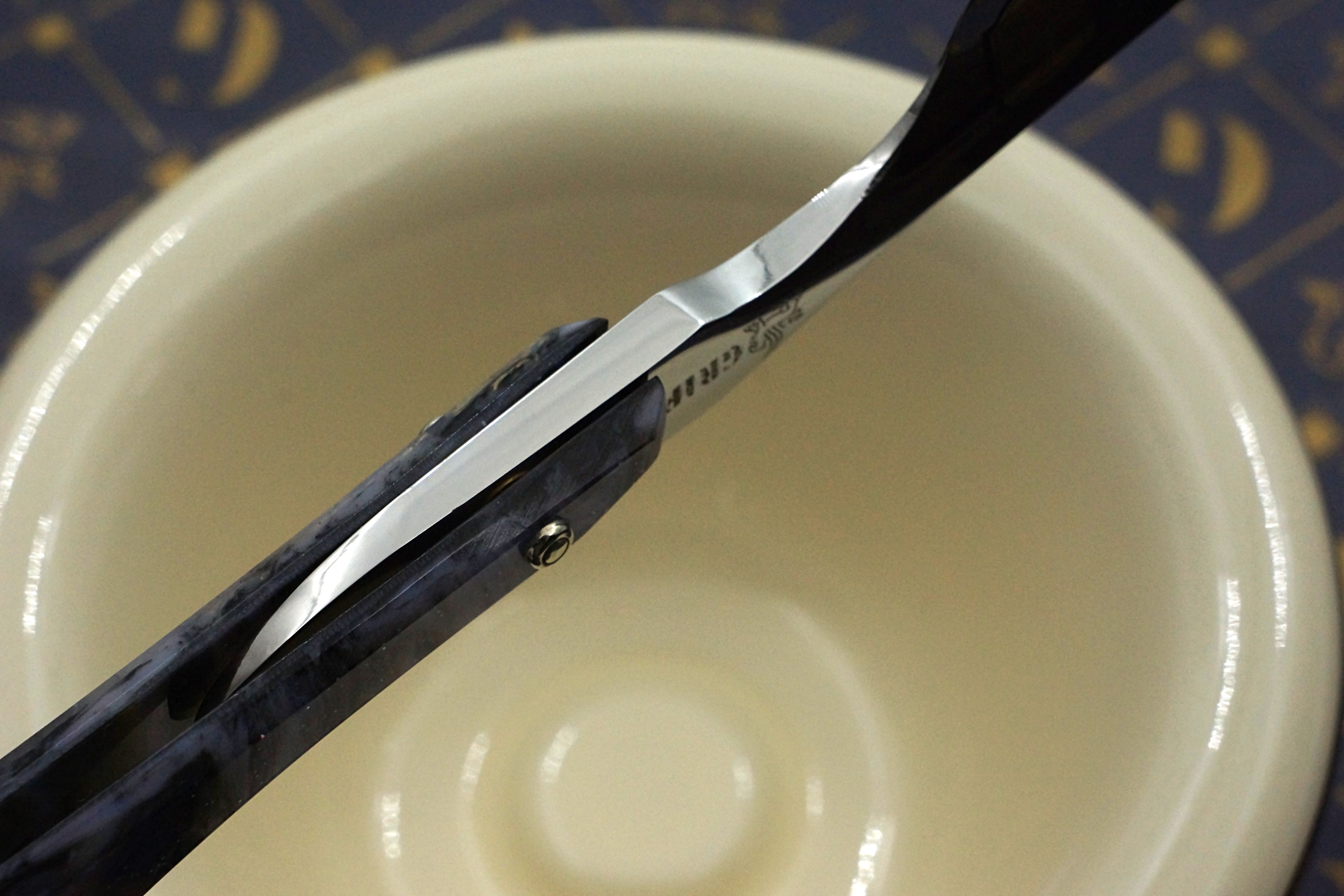 Griffith 13/16 Full Hollow Blade - Purple Starry Sky Acrylic Scales Artisan Straight Razor