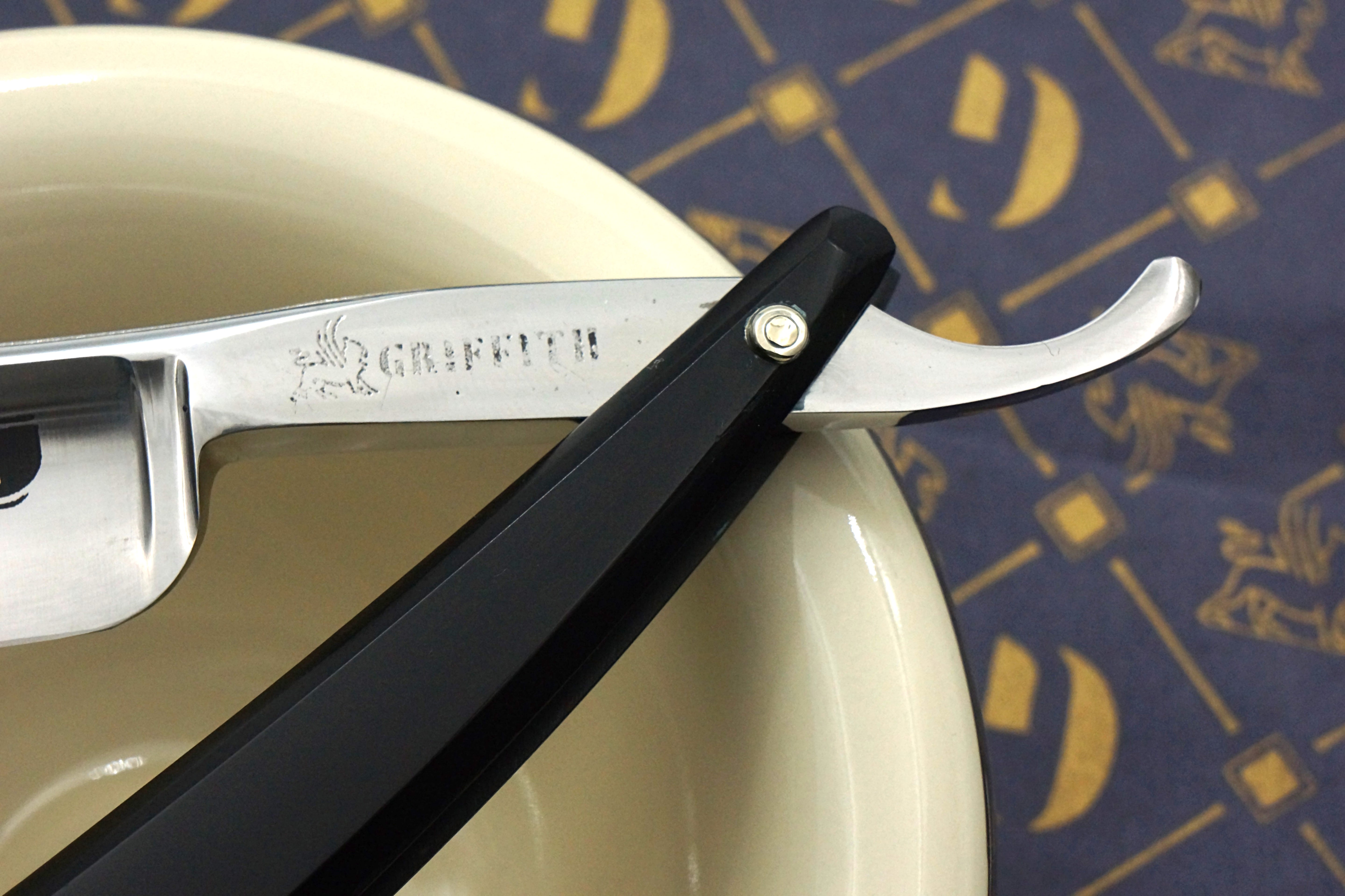 Griffith 7/8 Full Hollow Etched Blade - Composite Scales Artisan Straight Razor
