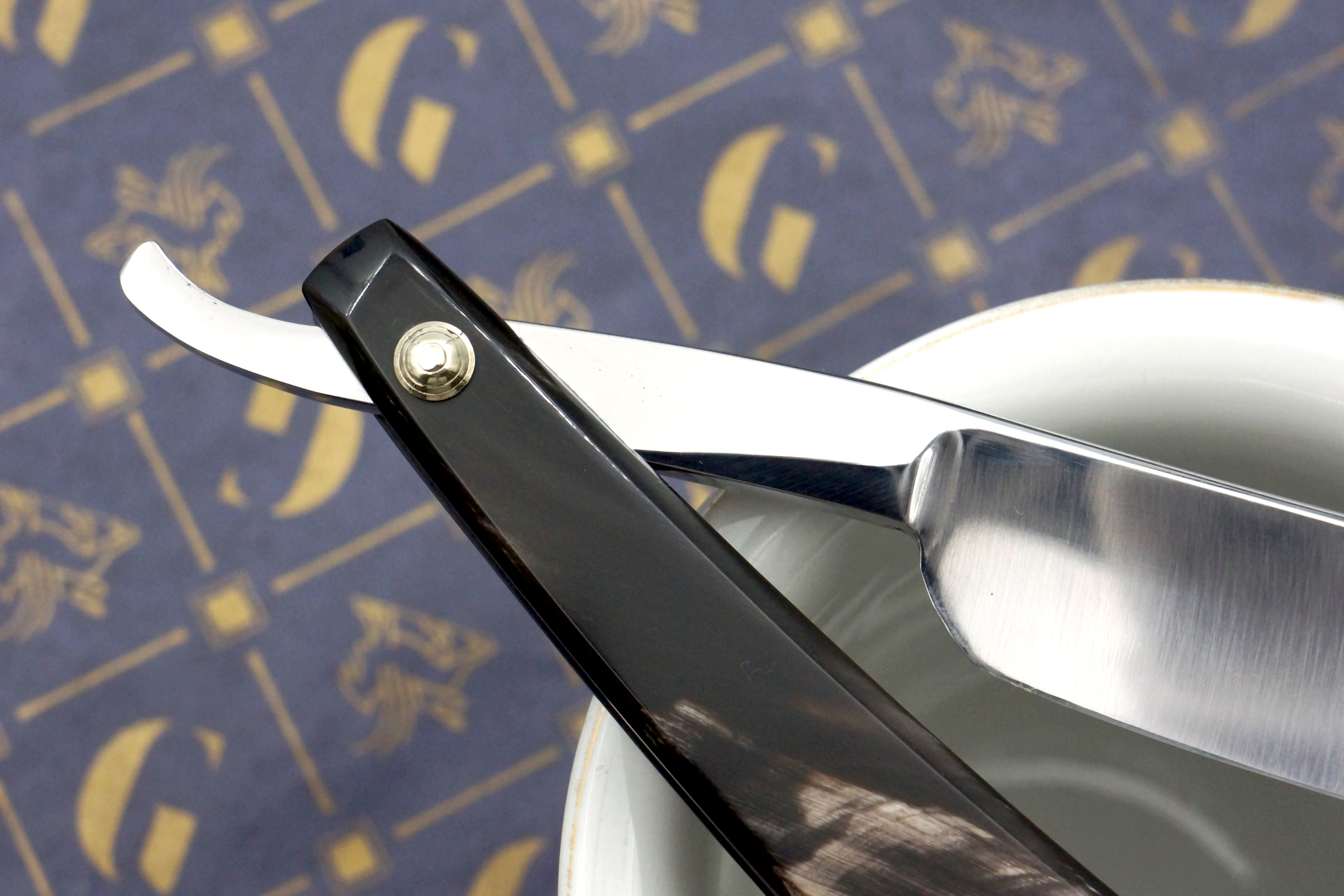 Ward Bros. 6/8 Near Wedge Blade with New Horn Scales - Fully Restored Sheffield Straight Razor - Shave Ready