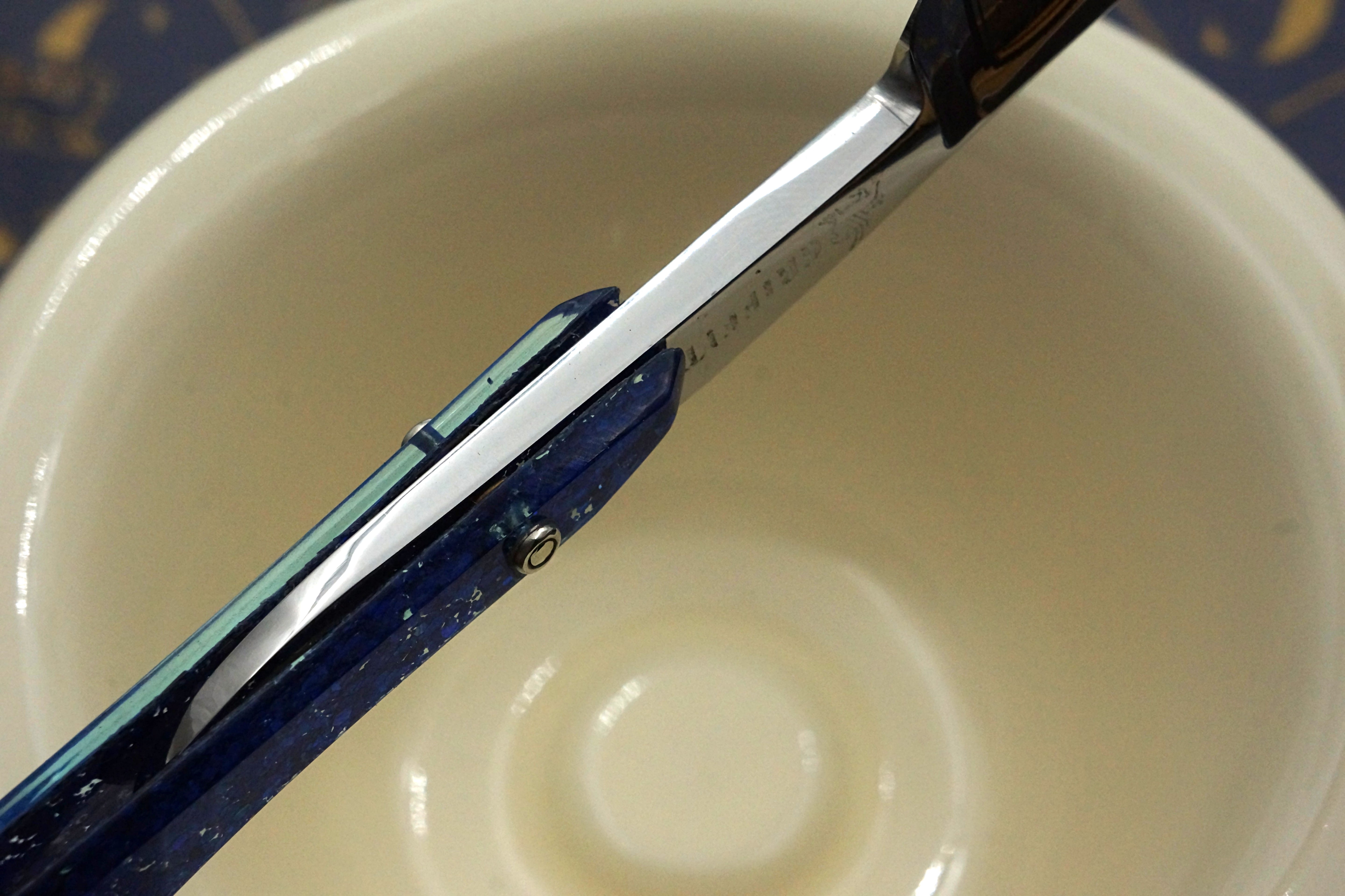 Griffith 13/16 Silver Steel Full Hollow Etched Blade - Leviathan Sparkle Acrylic Scales Artisan Straight Razor - Shave Ready