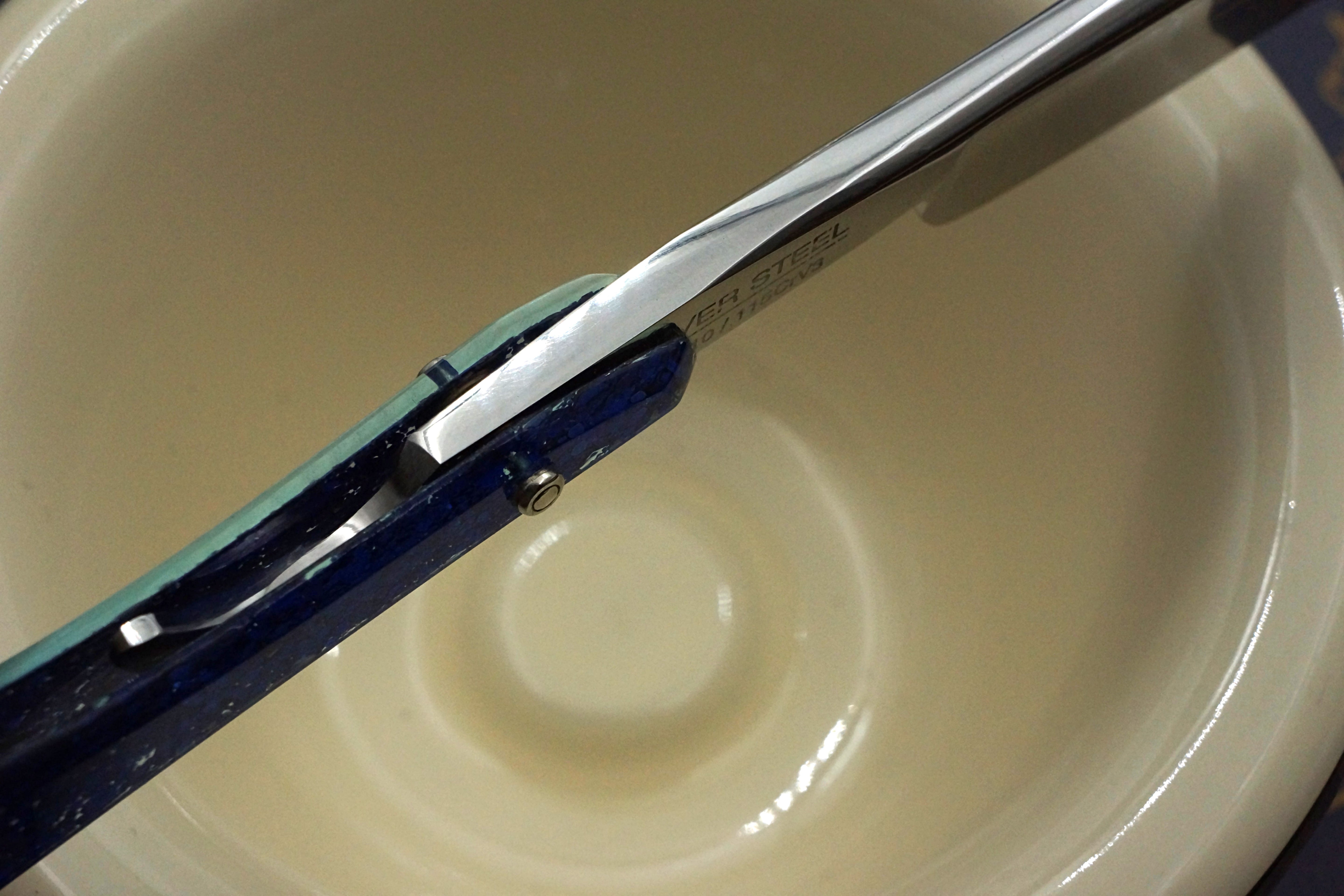 Griffith 13/16 Silver Steel Full Hollow Etched Blade - Leviathan Sparkle Acrylic Scales Artisan Straight Razor - Shave Ready