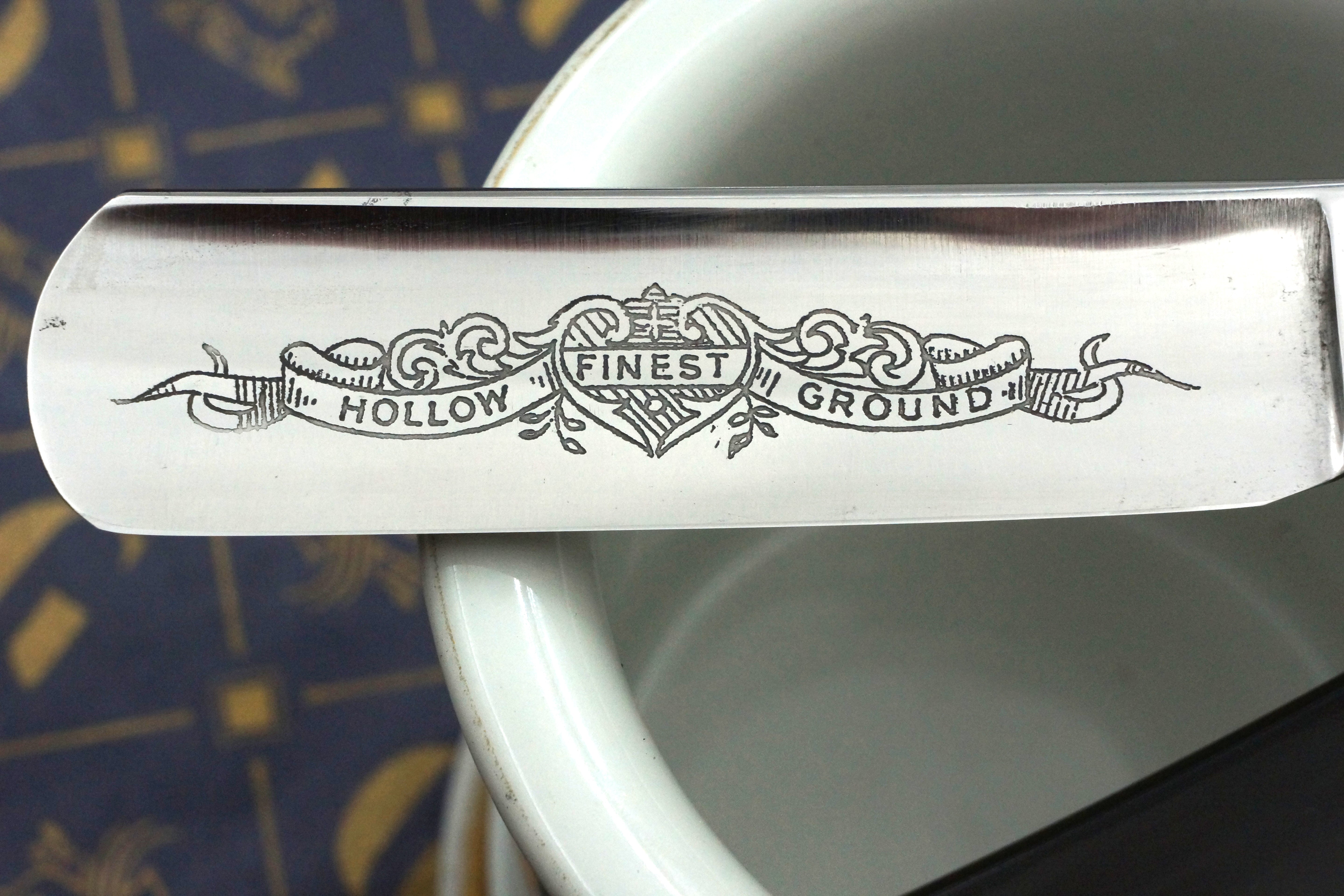 T.R. Cadman & Sons "Bengall" Etched Full Hollow - 13/16 Excellent Restored Sheffield Straight Razor - Shave Ready
