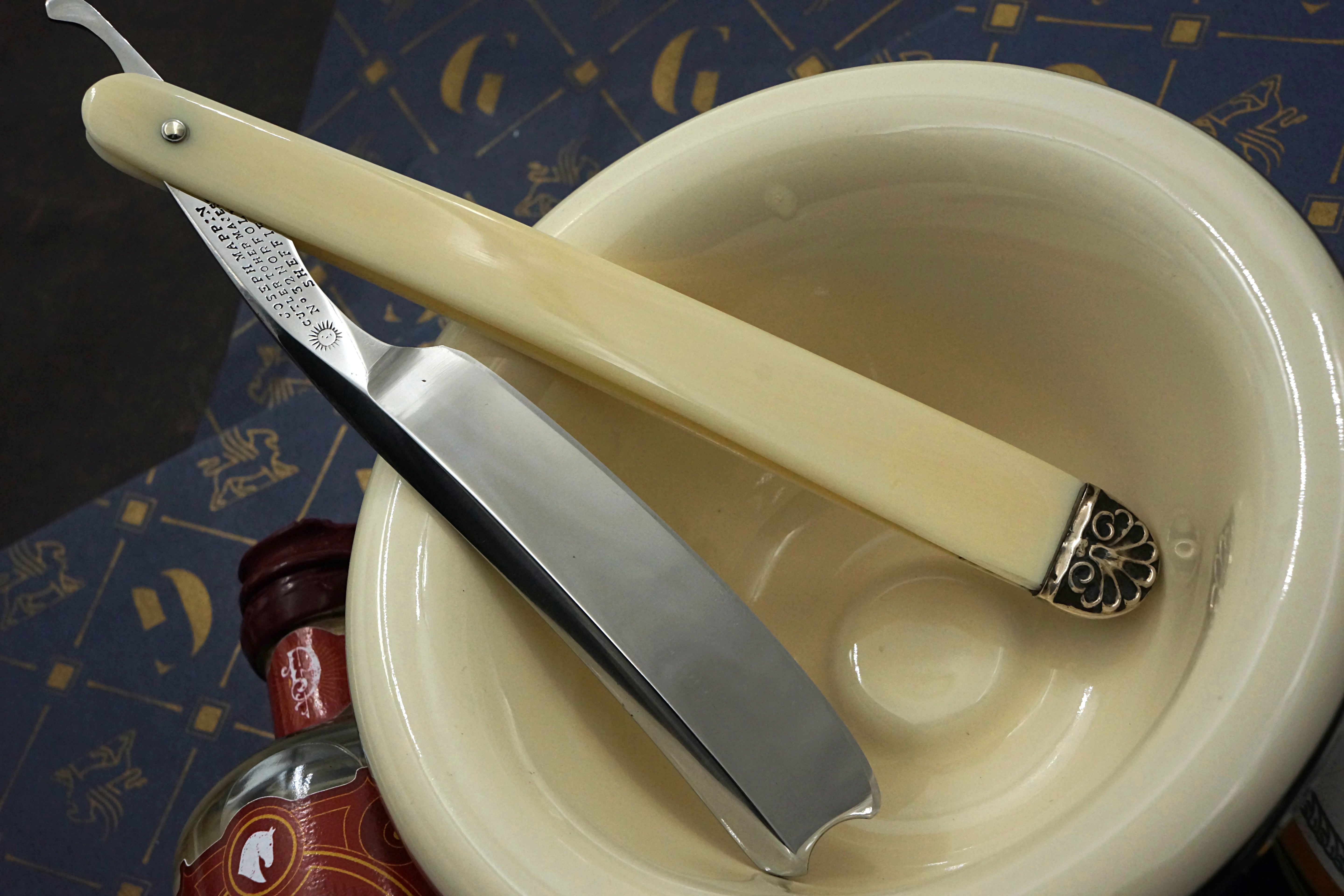 Joseph Mappin 6/8 Near Wedge - Stuning & Rare Fully Restored Ivory & Silver Sheffield Straight Razor - Shave Ready