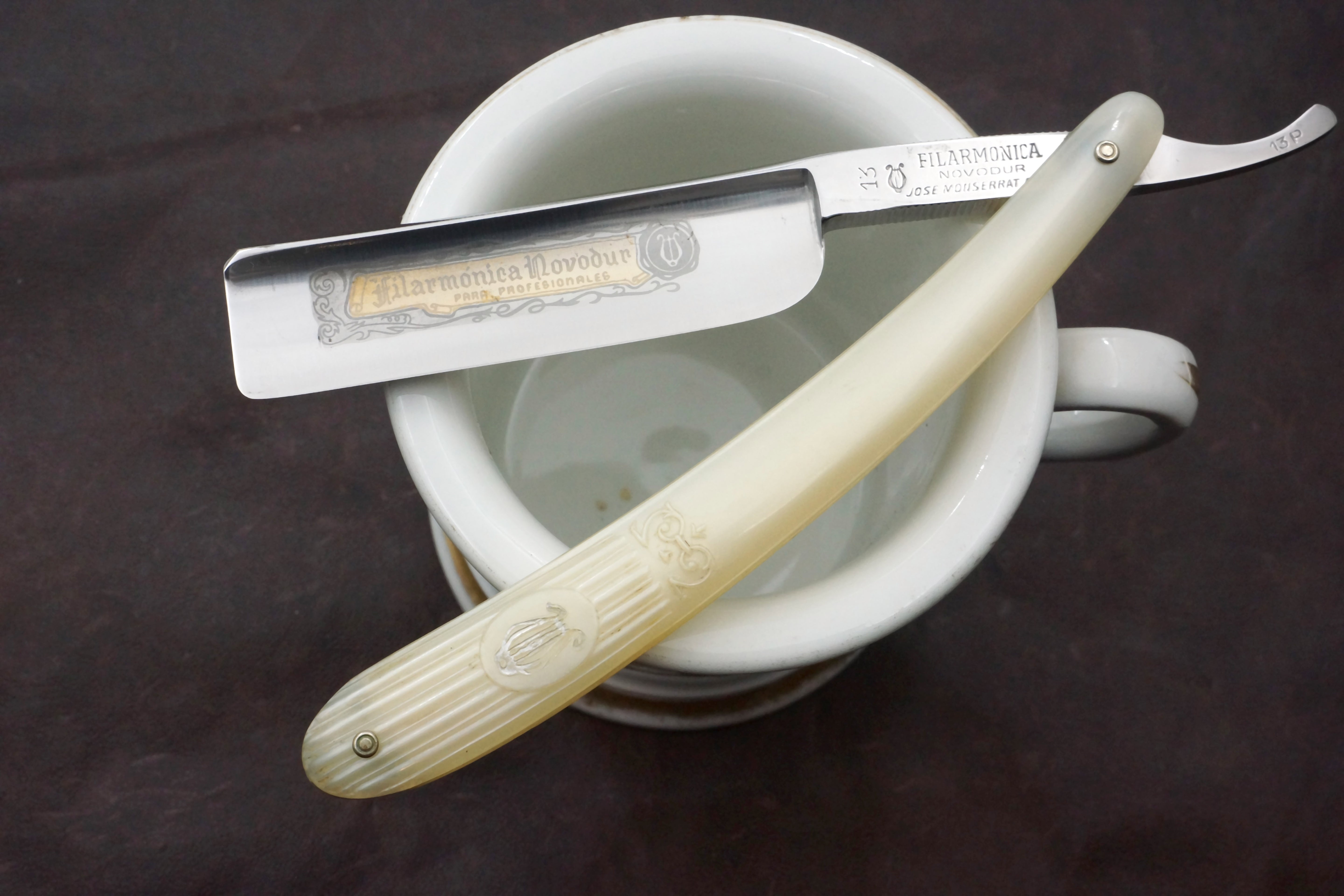 Filarmonica JMP No. 13 Novodur 13/16 Full Hollow Blade - Excellent Restored Vintage Spanish Straight Razor - Shave Ready