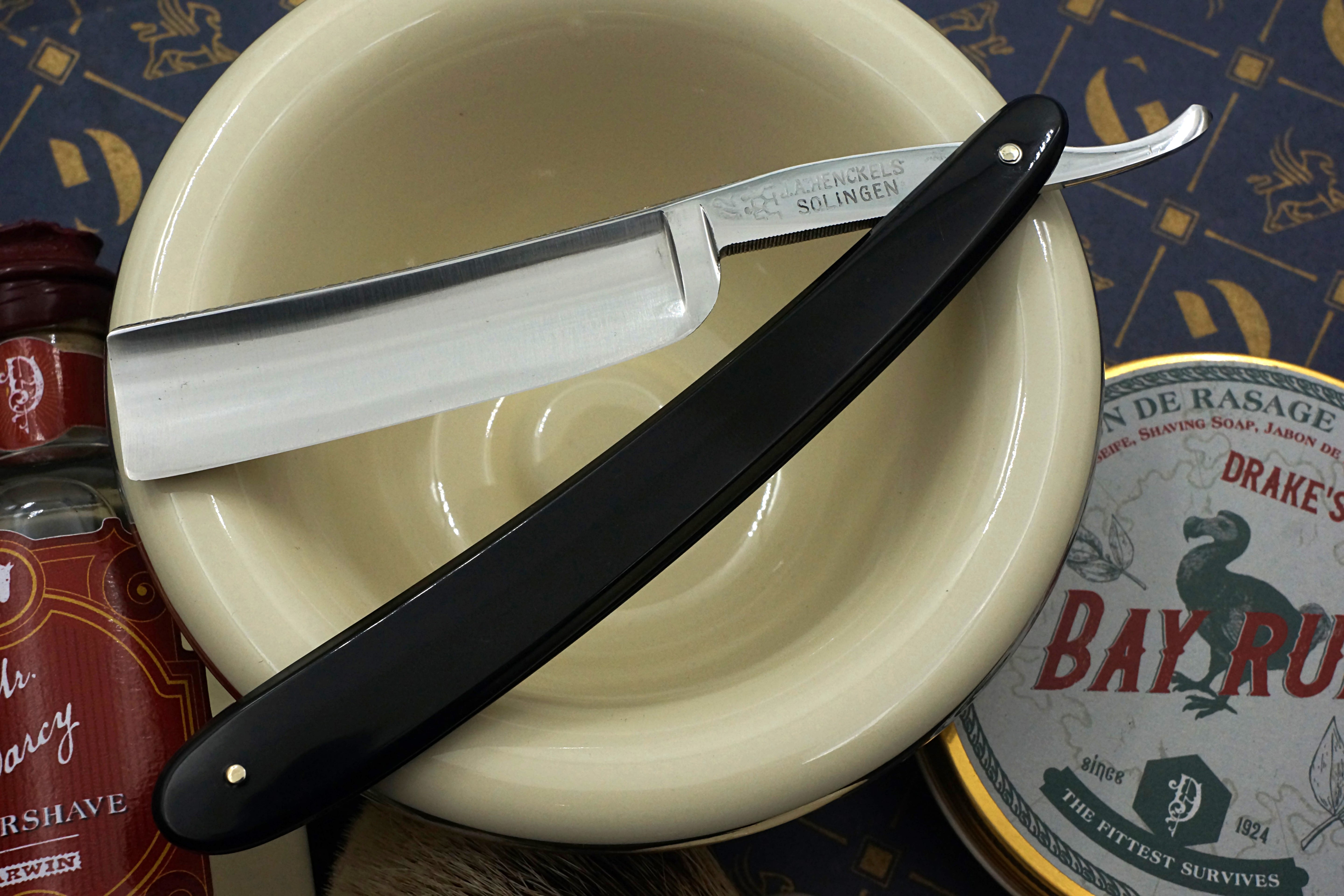 Henckels No. 72 Full Hollow Blade with Engraved Spine - Excellent+ Vintage Solingen Straight Razor - Shave Ready