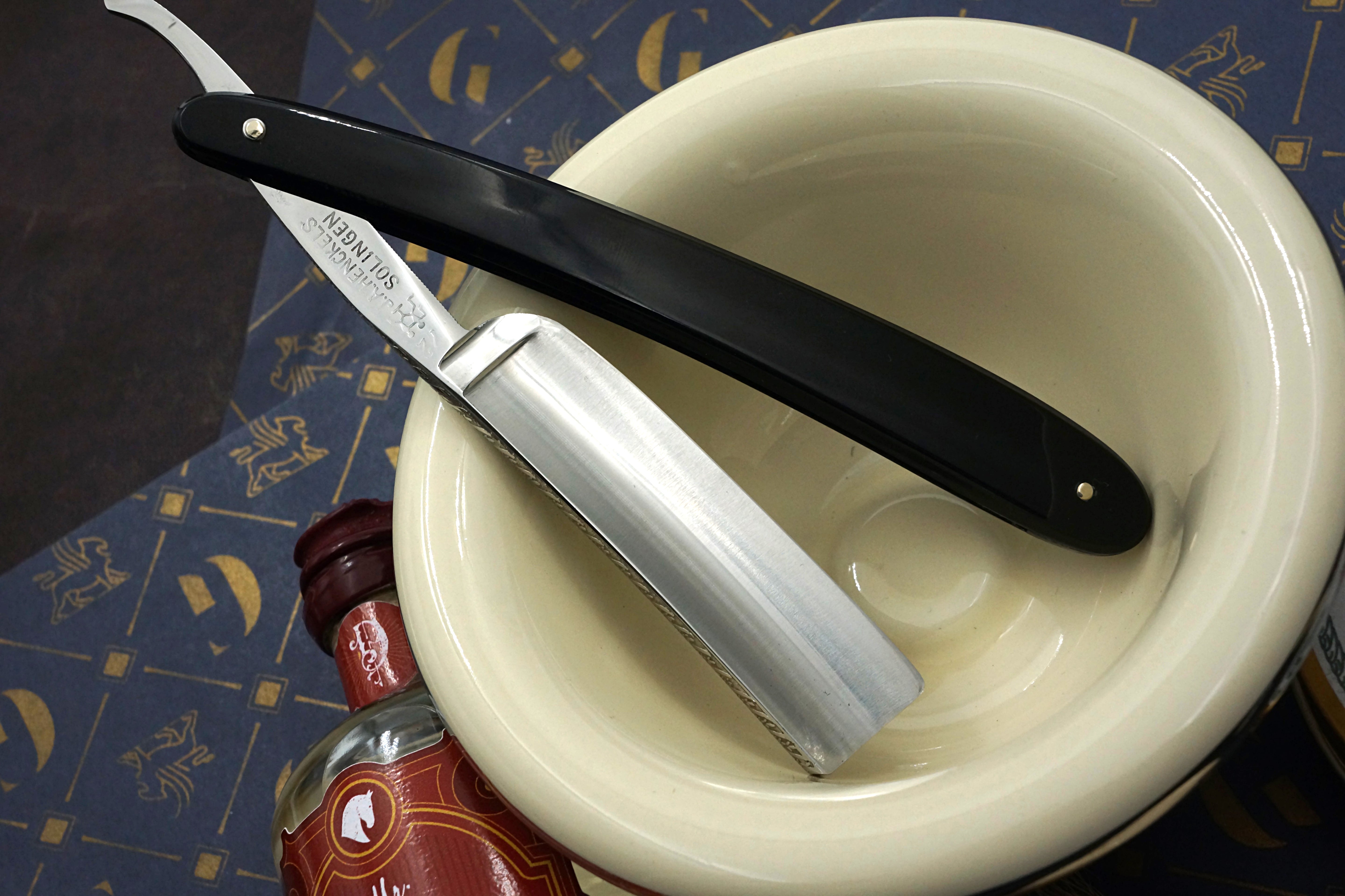Henckels No. 72 Full Hollow Blade with Engraved Spine - Excellent+ Vintage Solingen Straight Razor - Shave Ready