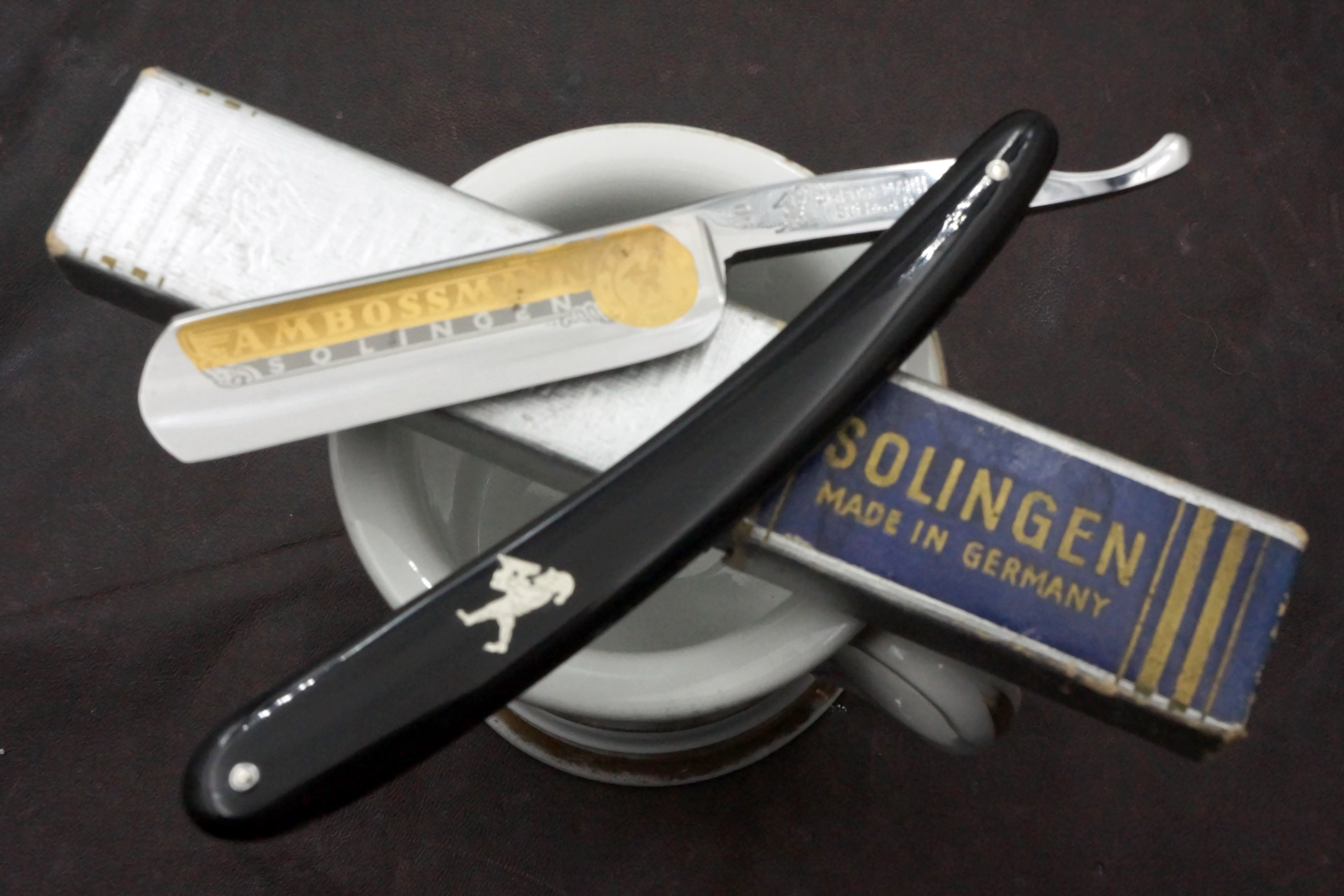 Ambossman No.60 - 13/16 Full Hollow Etched Blade - Restored Vintage Solingen Straight Razor - Shave Ready