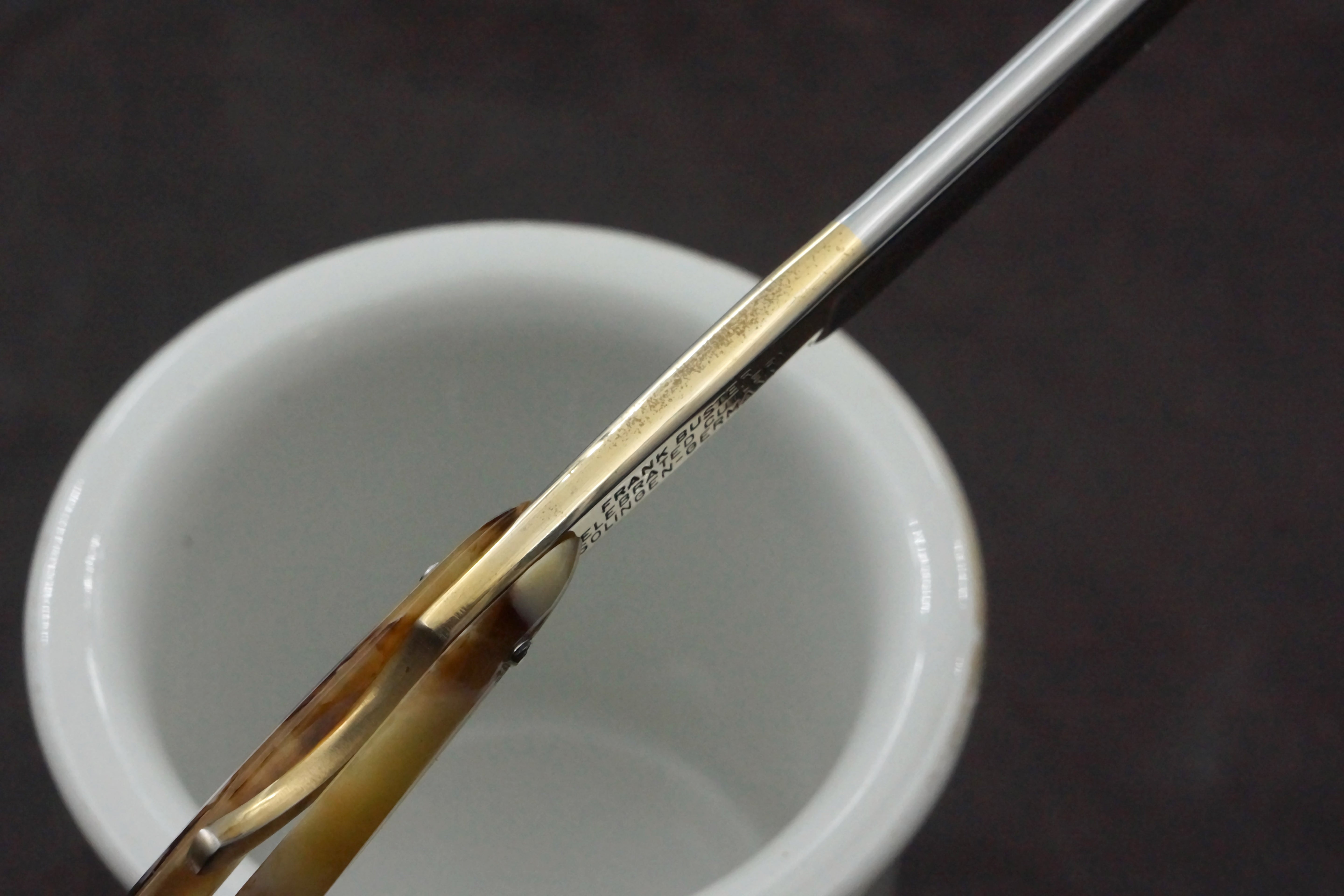 Frank Buster Fightin' Rooster - Excellent Fancy 11/16 Blade - Vintage Solingen Straight Razor - Shave Ready