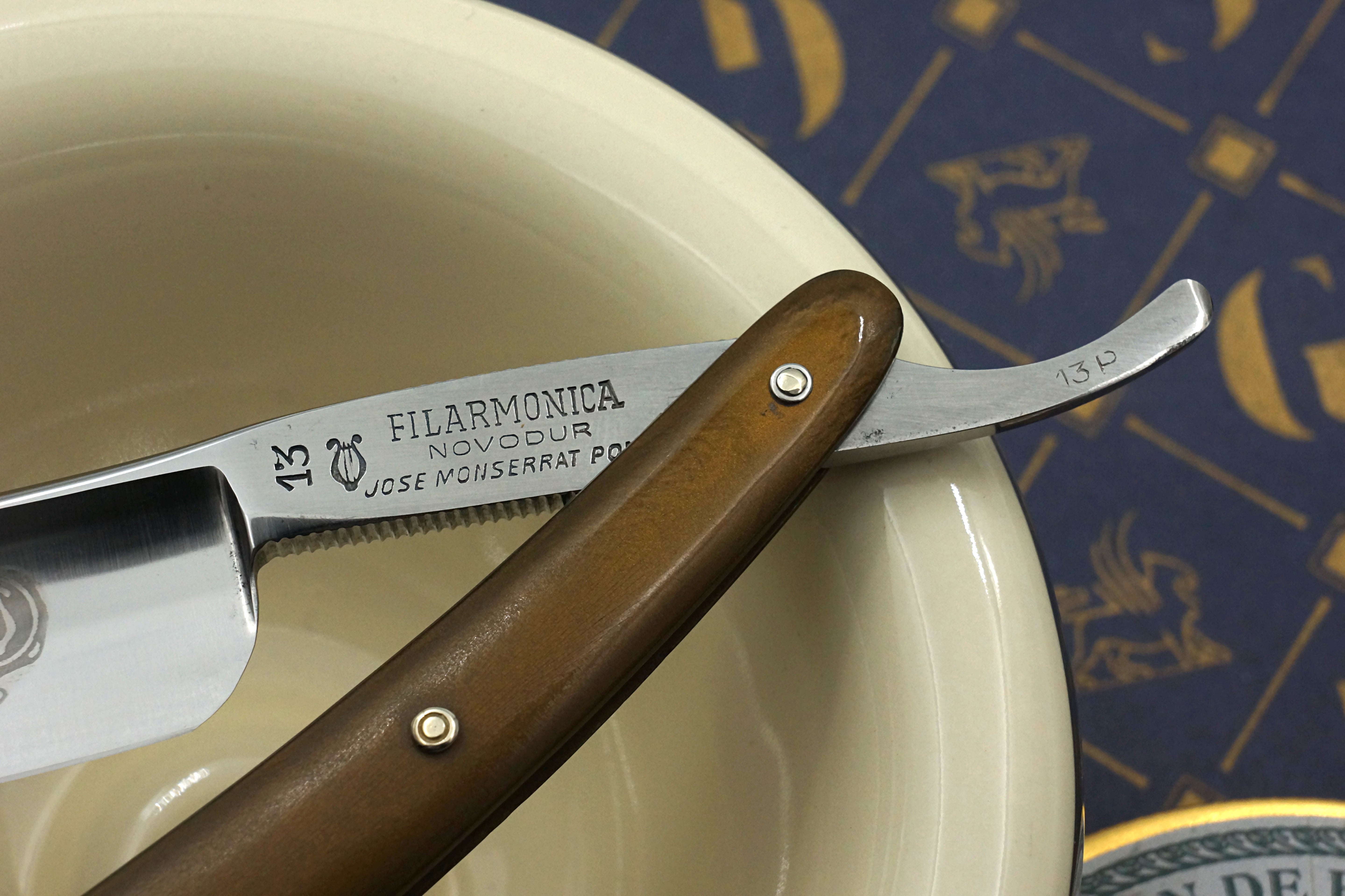 Filarmonica JMP No. 13 Novodur 6/8 Full Hollow Blade - Excellent Restored Vintage Spanish Straight Razor - Shave Ready
