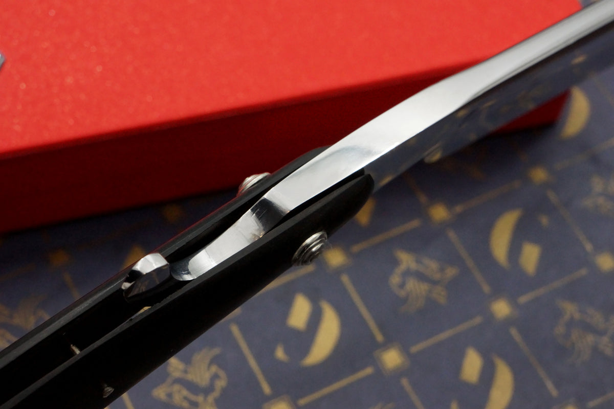Griffith 1084 Steel 19/16 Full Hollow - Ebony Scales Artisan Straight Razor