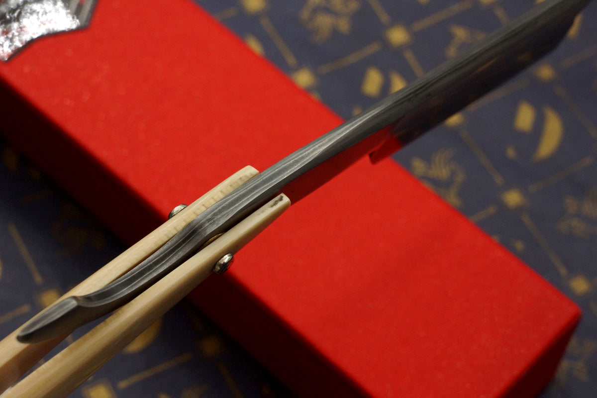 Griffith 15/16 W2 & Stainless San Mai Quarter Hollow - Mammoth Ivory Scales Artisan Straight Razor