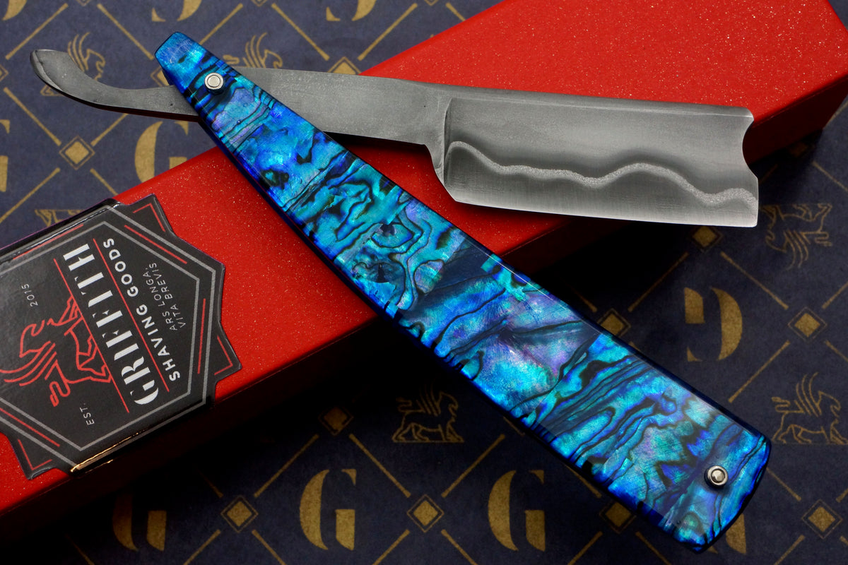 Griffith 15/16 W2 & Stainless San Mai Quarter Hollow - Abalone Scales Artisan Straight Razor
