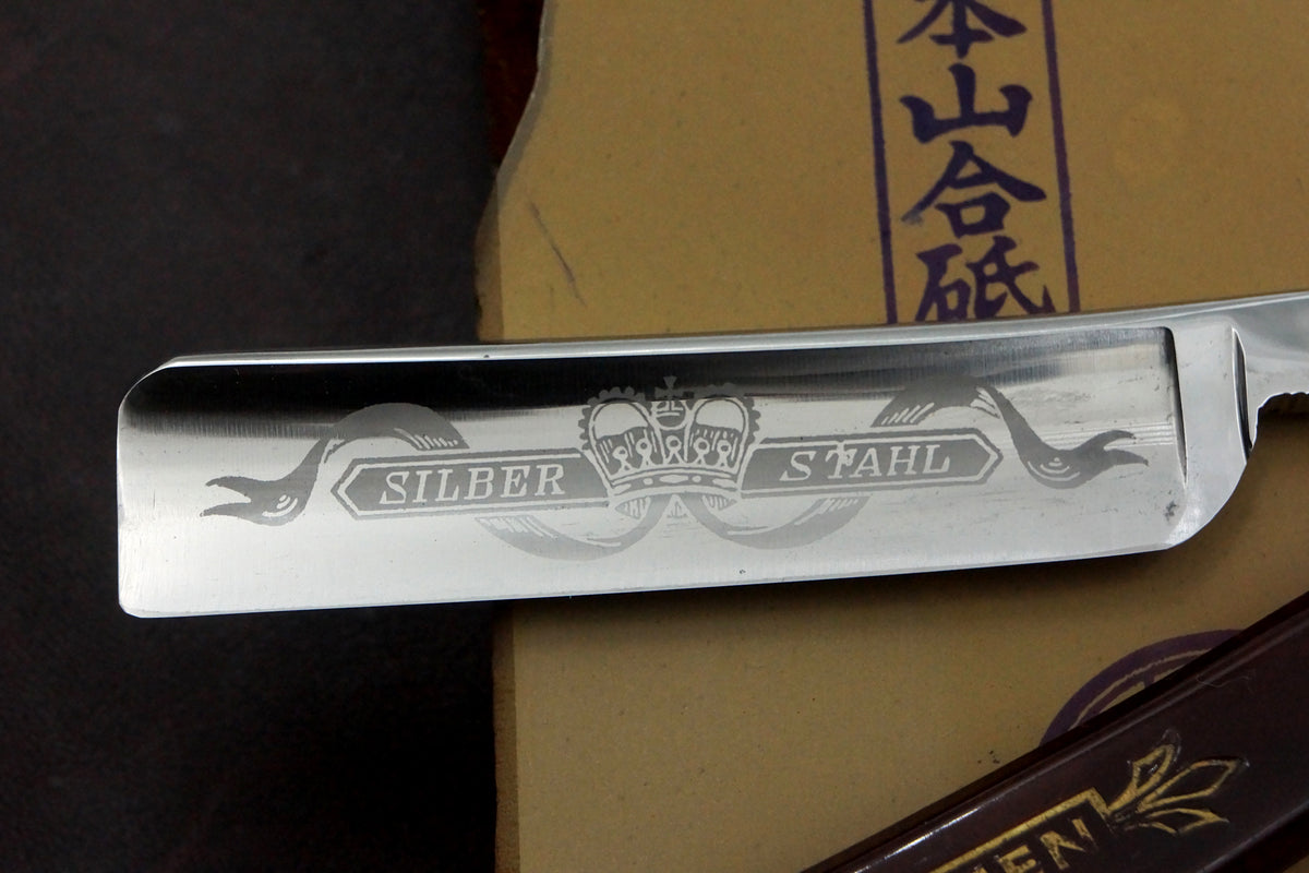 Ernst Hermes Jr. Near Pristine 11/16 Blade - Fancy Etch Vintage Solingen Straight Razor - Shave Ready