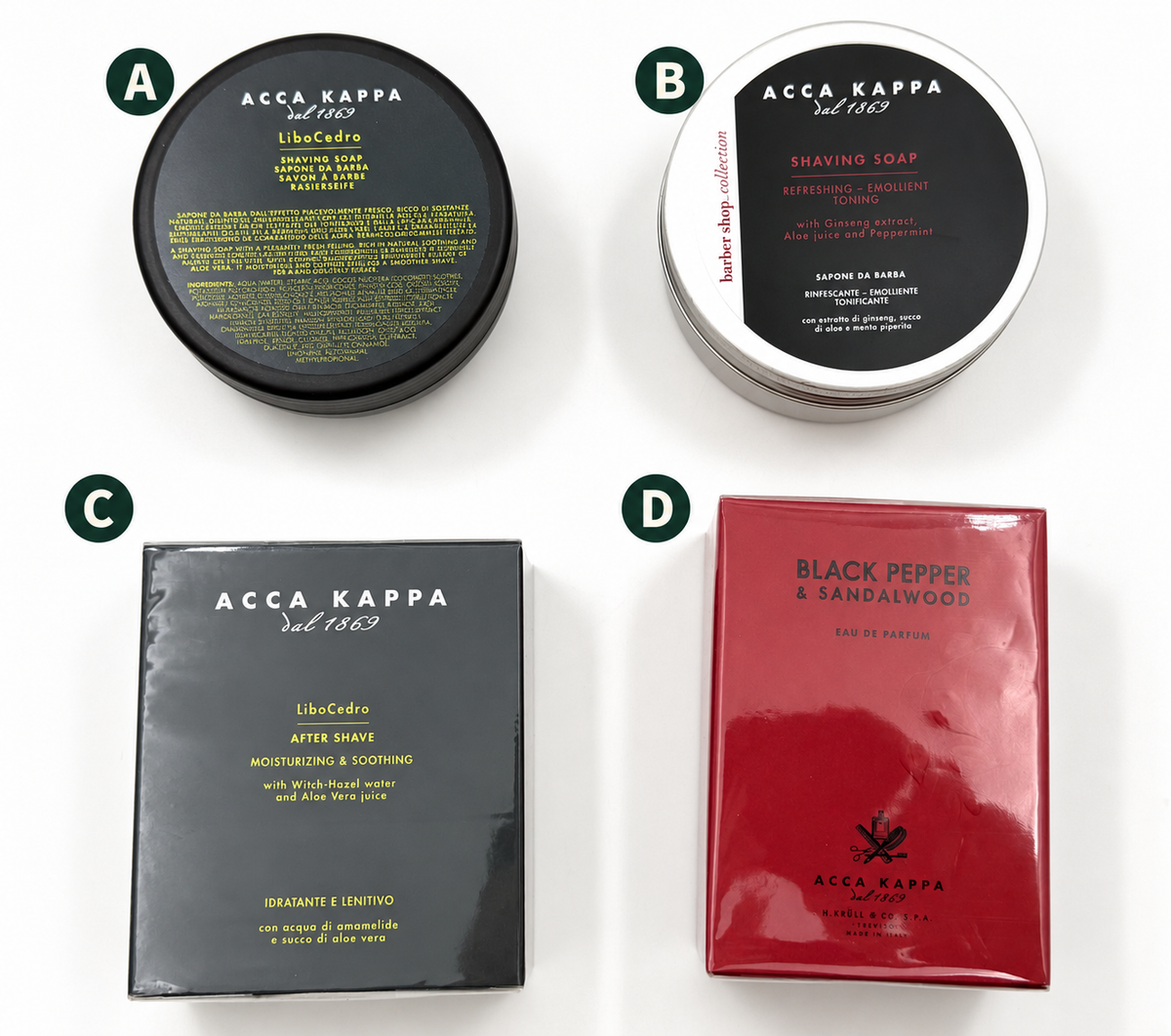 Acca Kappa Shaving Soaps, Aftershave & Fragrance - Unused Estate Stock