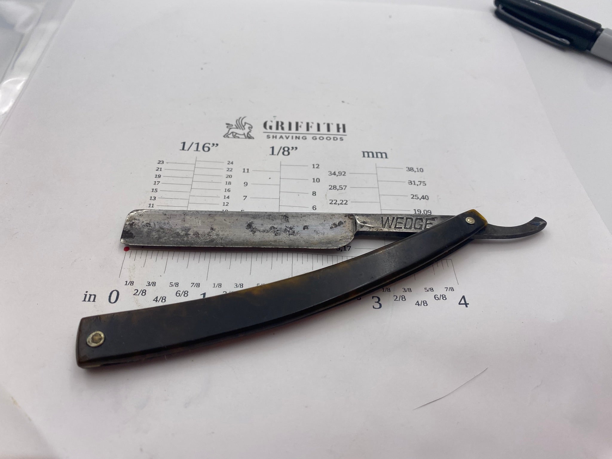 Vintage Union Cutlery Wedge American Razor for Restoration