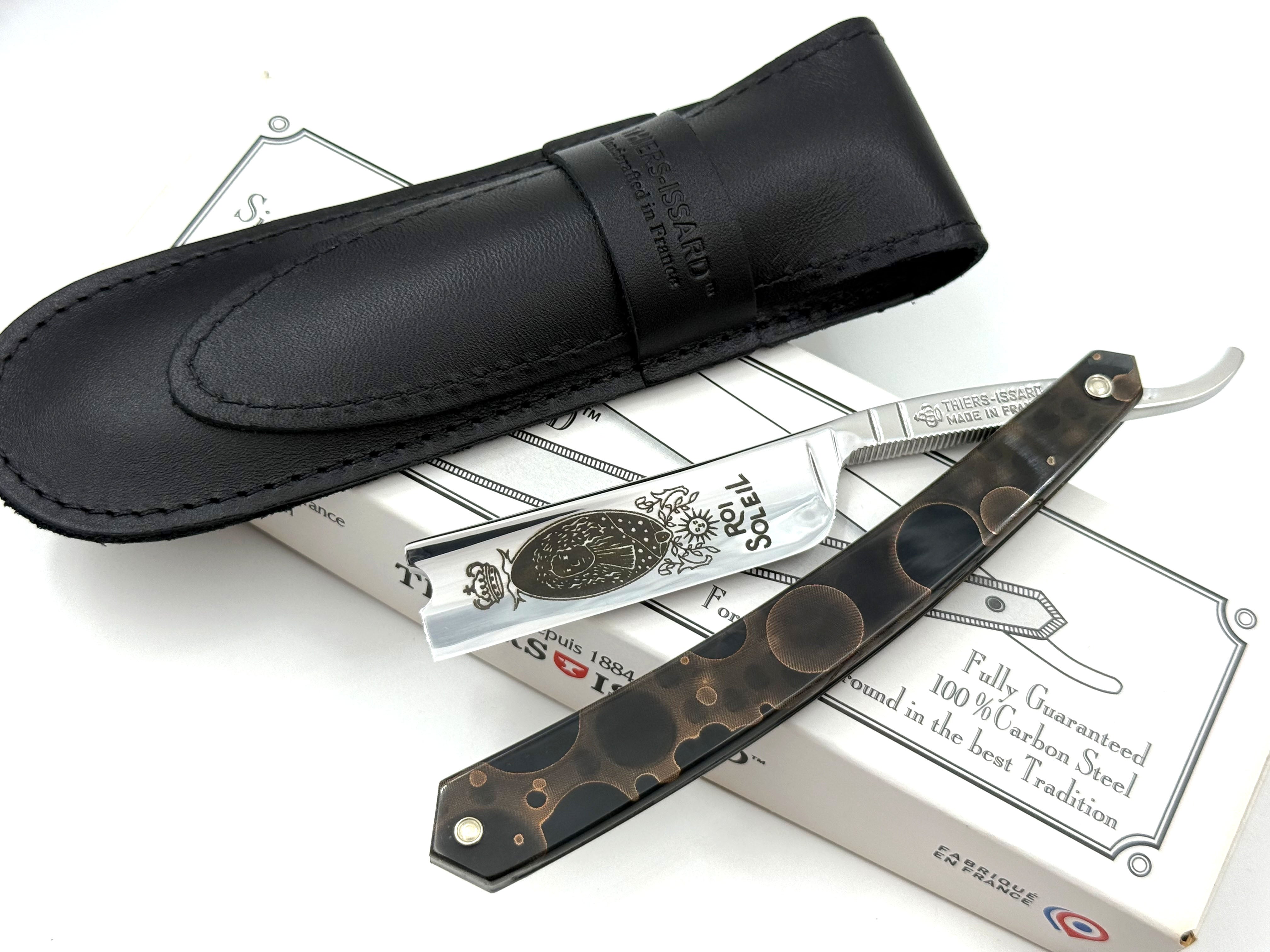 Thiers Issard 6/8 "Roi Soleil" Etch - Composite Moon Scales - Full Hollow Straight Razor