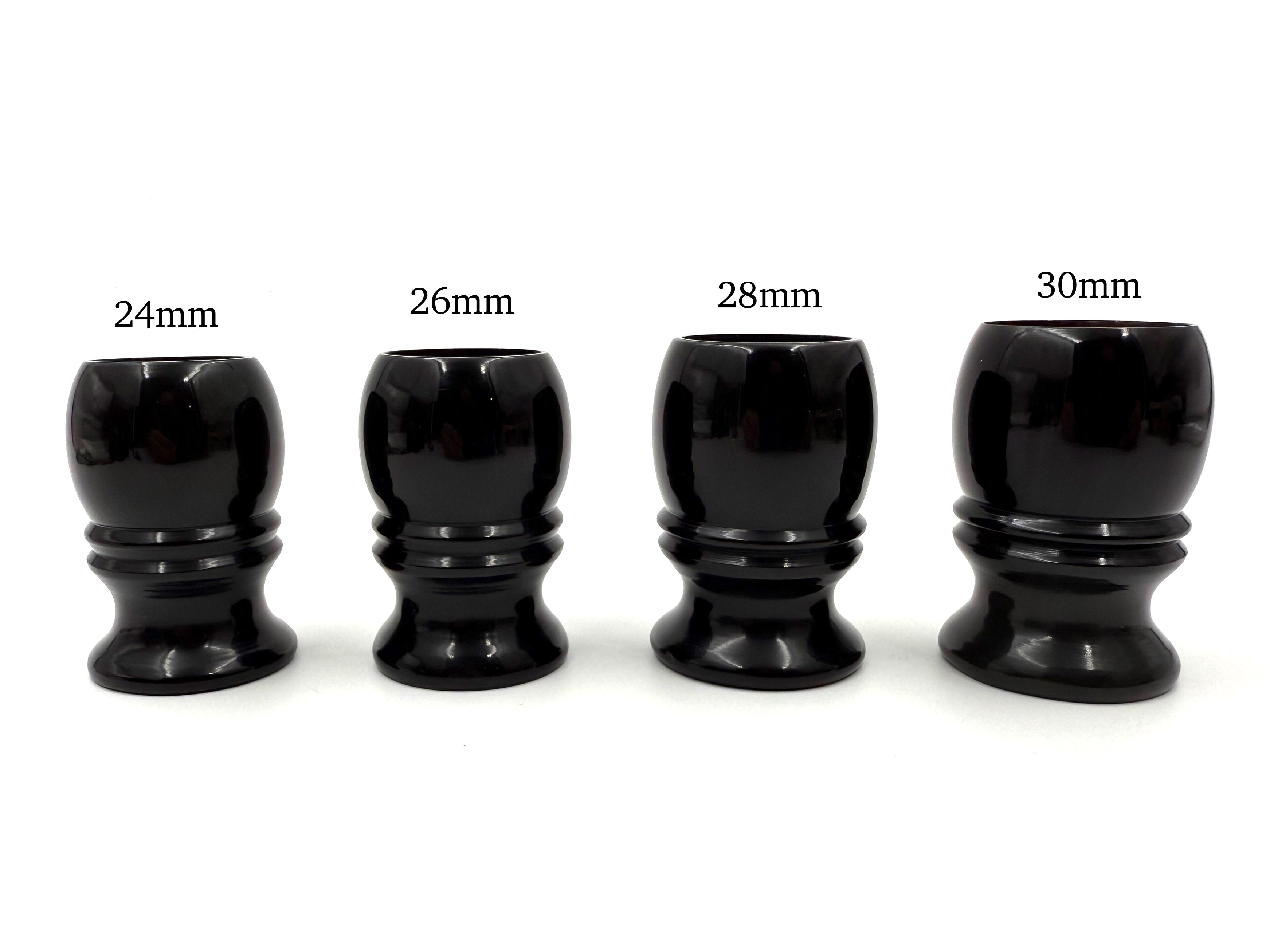 Black Ox Horn Shaving Brush Handles - for 24mm, 26mm, 28mm or 30mm knots