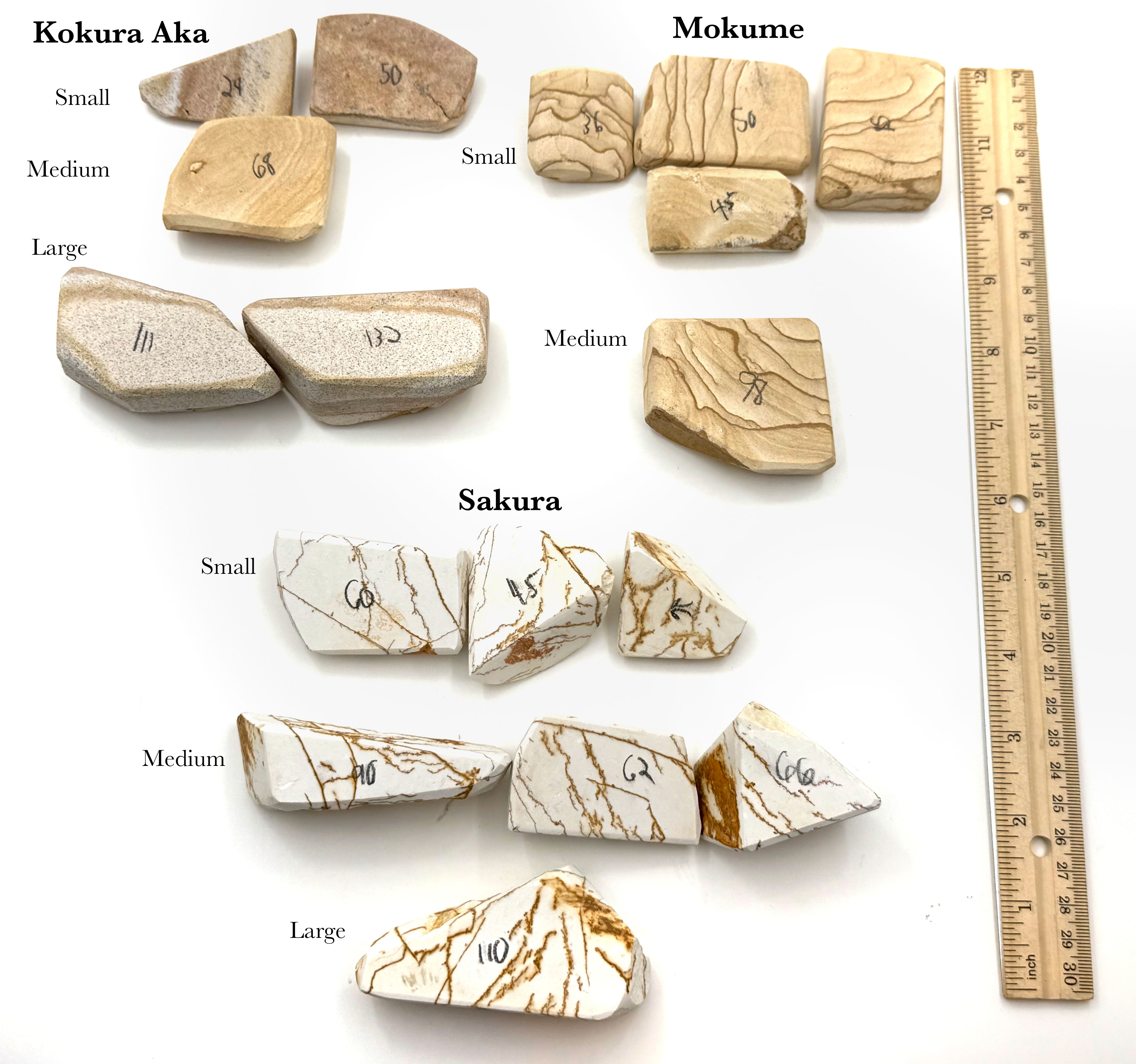 Iyoto Nagura - Mokume, Shiro & Kokuro Aka Japanese Medium Grit Natural Whetstones - Choose Your Stone