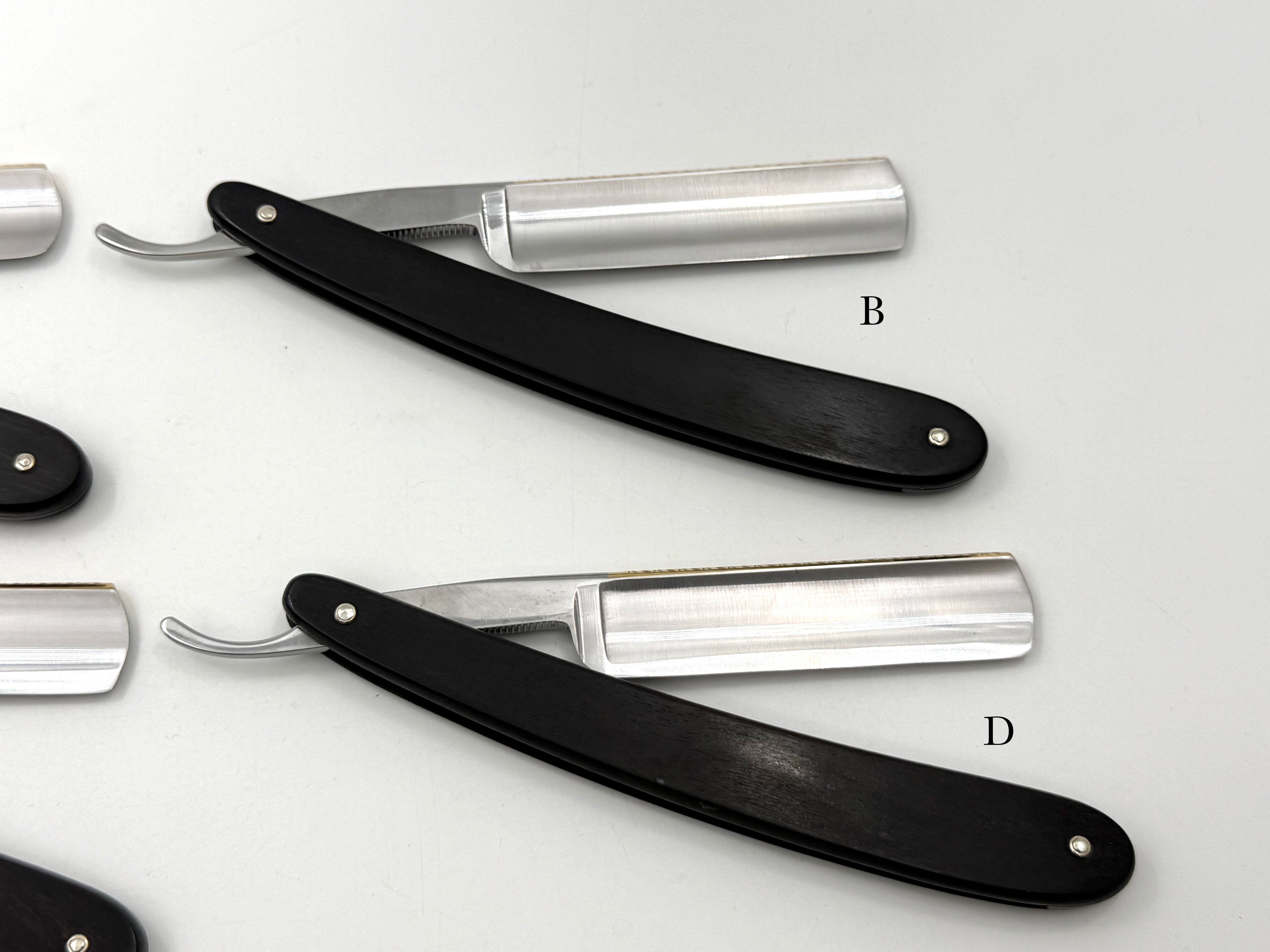 GSG Renewed Dovo "Prima" Ebony Handle 5/8 Etched, Engraved and Gold Washed Full Hollow Solingen Straight Razors (CHOOSE YOUR RAZOR)