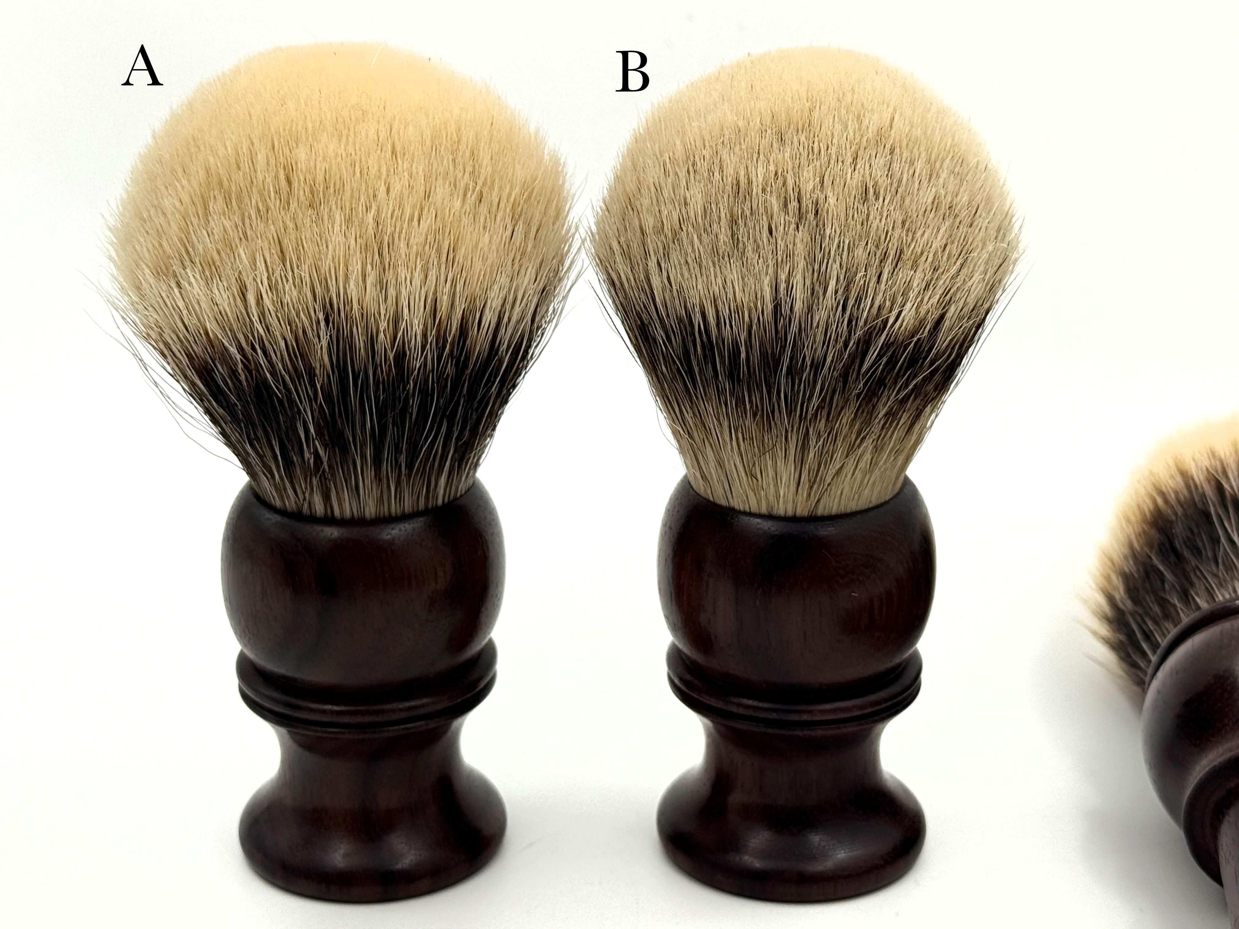 Rosewood Handled Shaving Brush with Silvertip or Two Band Bristles - Choose Your Brush