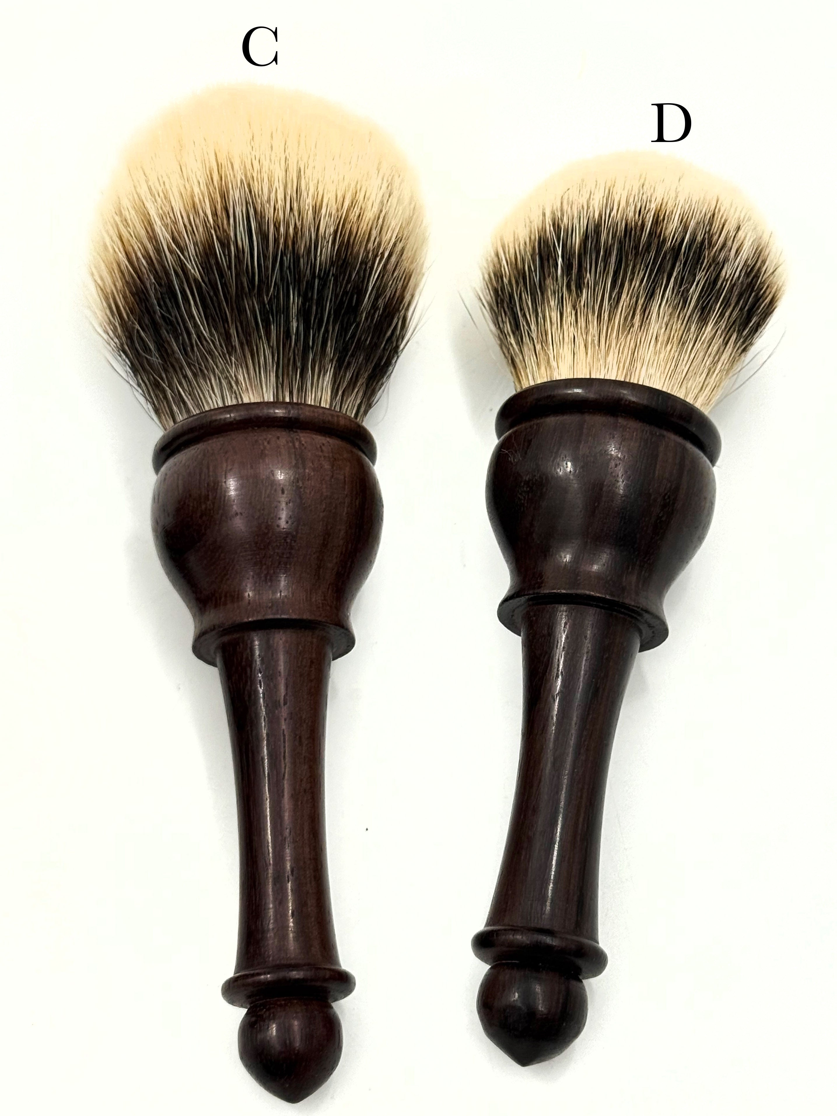 Rosewood Handled Shaving Brush with Silvertip or Two Band Bristles - Choose Your Brush