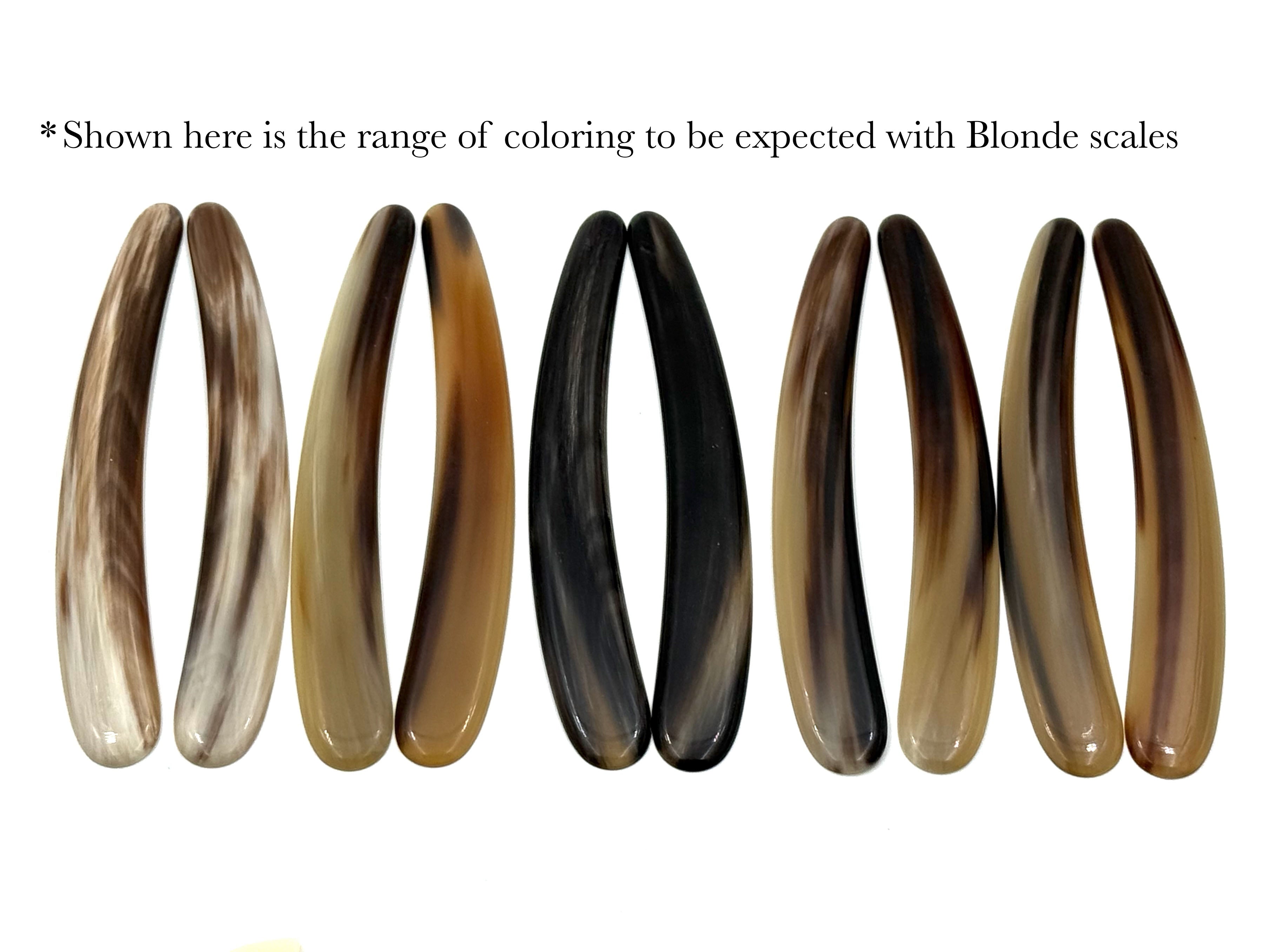 Straight Razor Scales for 7/8 blades - Highest Quality Blonde Horn Made in France - One Pair/Set