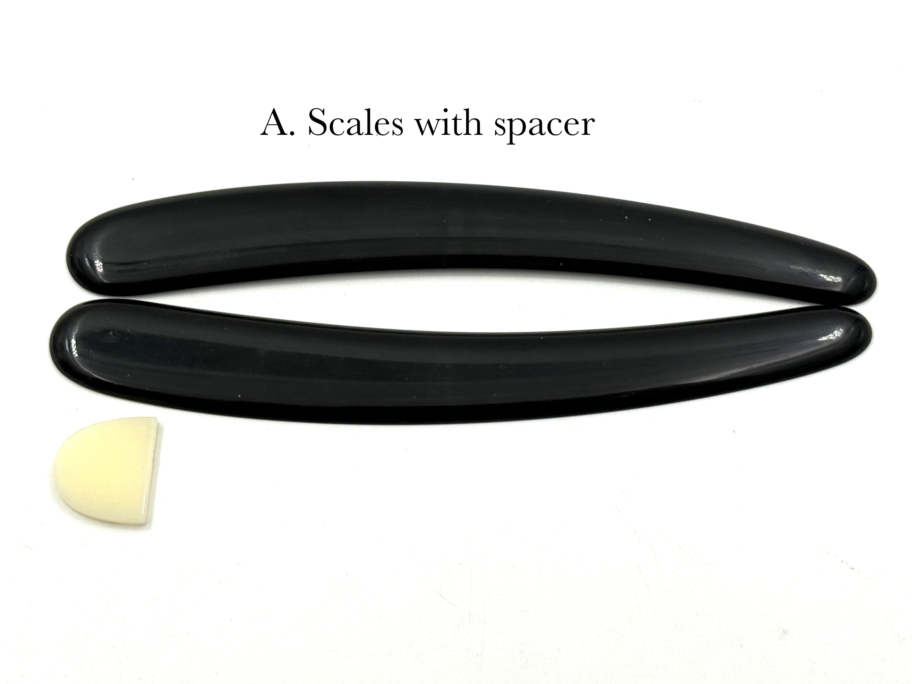 Straight Razor Scales for 7/8 blades - Highest Quality Black Horn Made in France - One Pair/Set