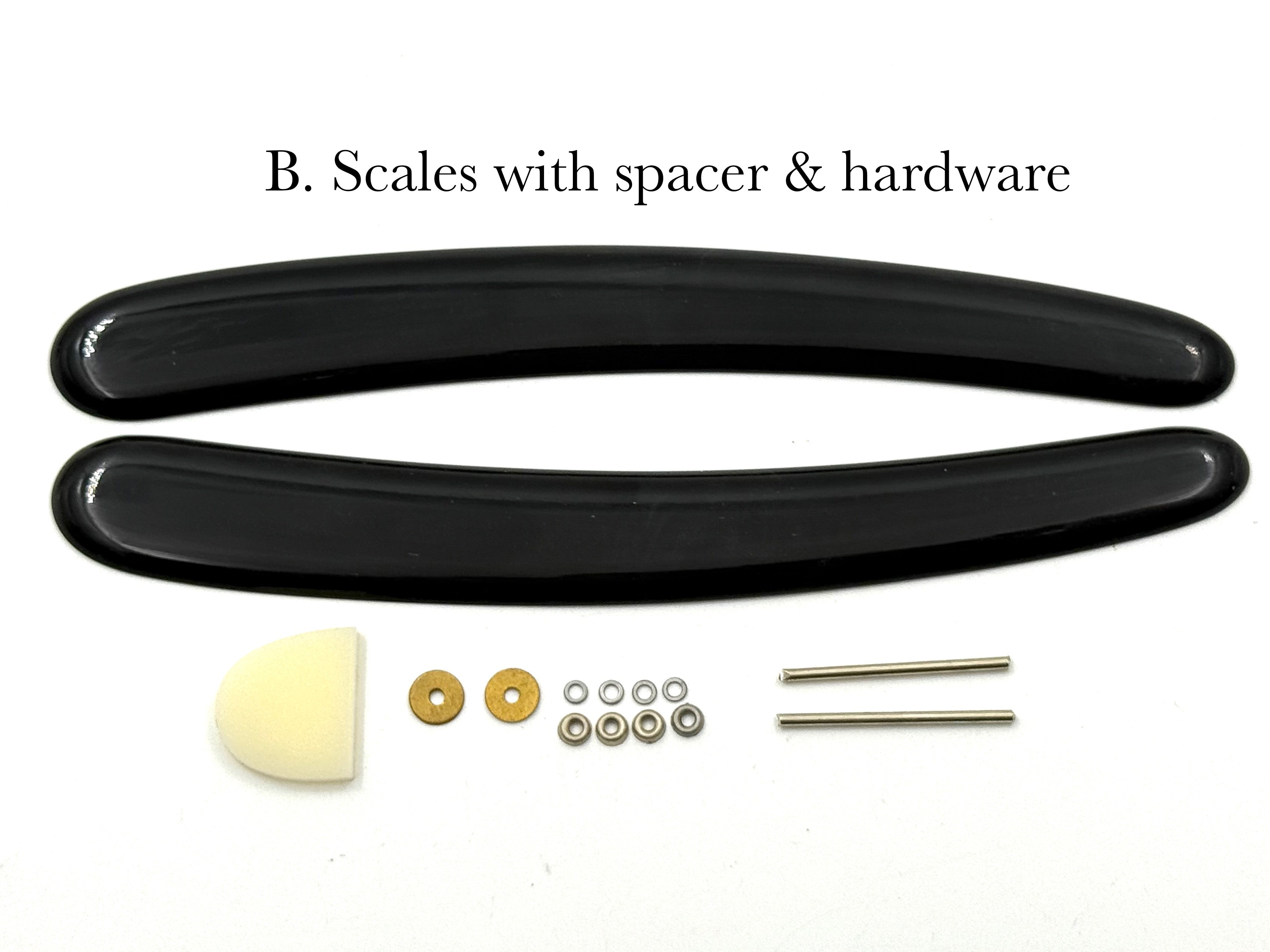 Straight Razor Scales for 7/8 blades - Highest Quality Black Horn Made in France - One Pair/Set