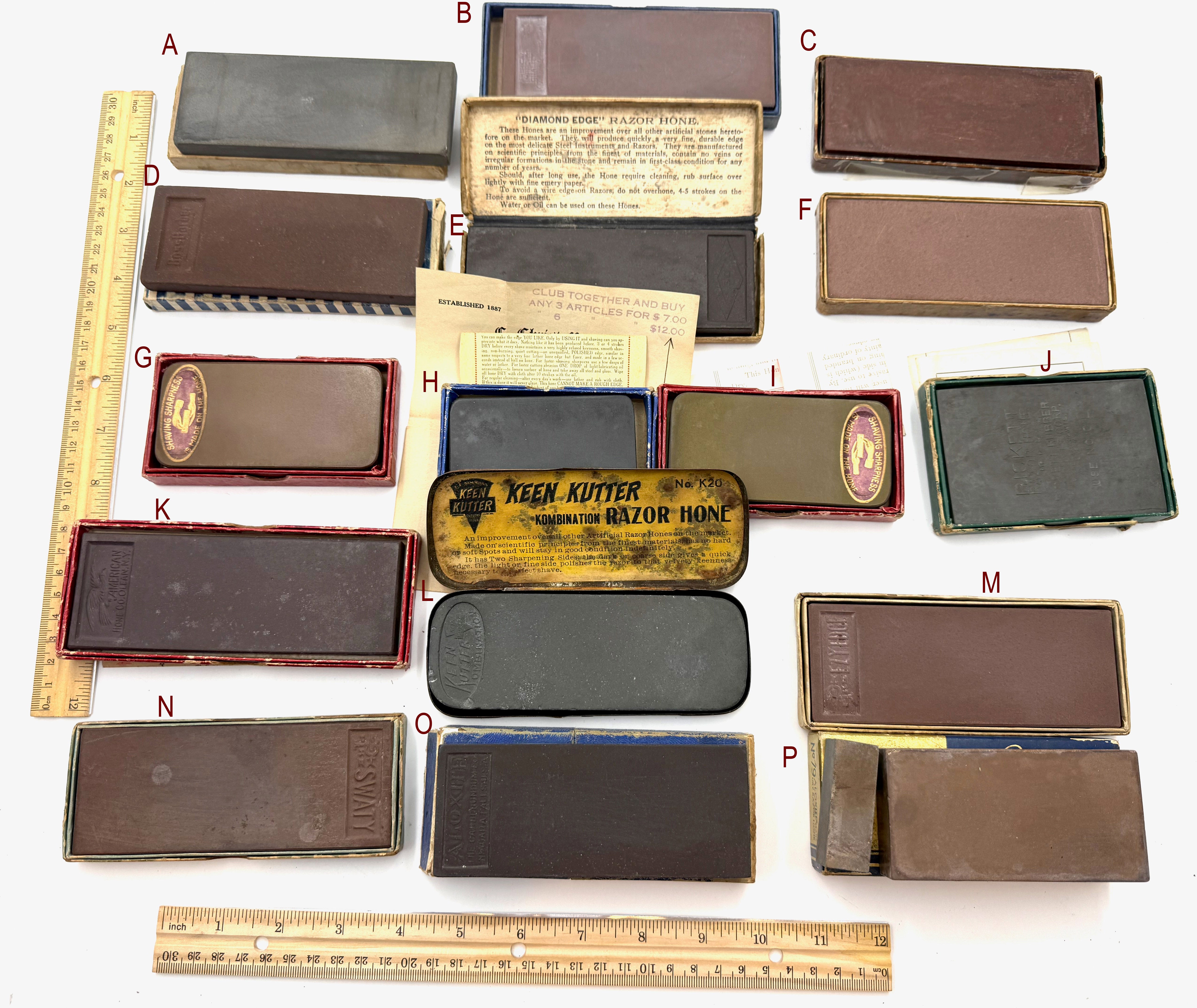 Various Manufacturers Vintage Boxed Barber Hones in Good Condition - Choose Your Hone