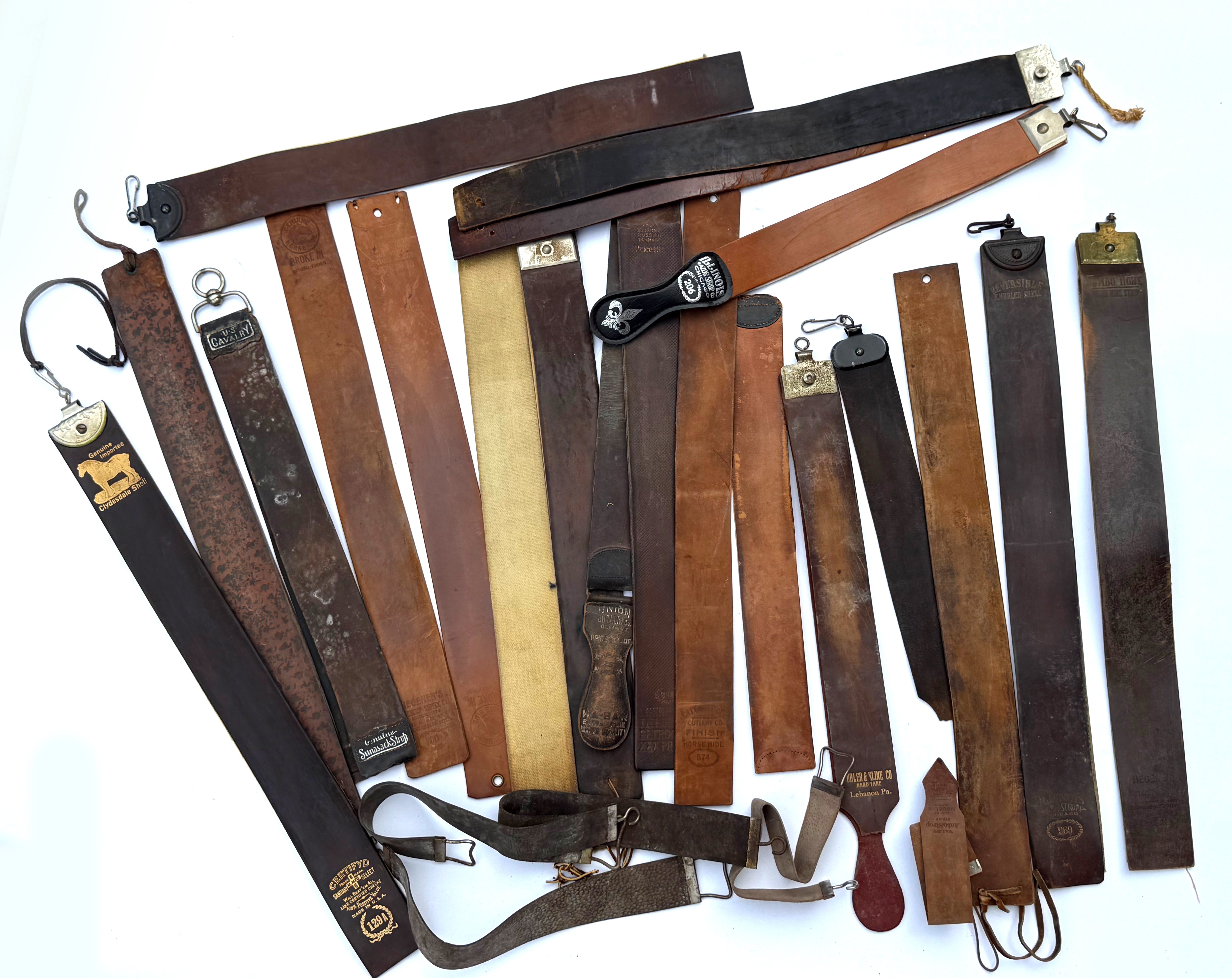 Various Vintage Razor Strops Lot