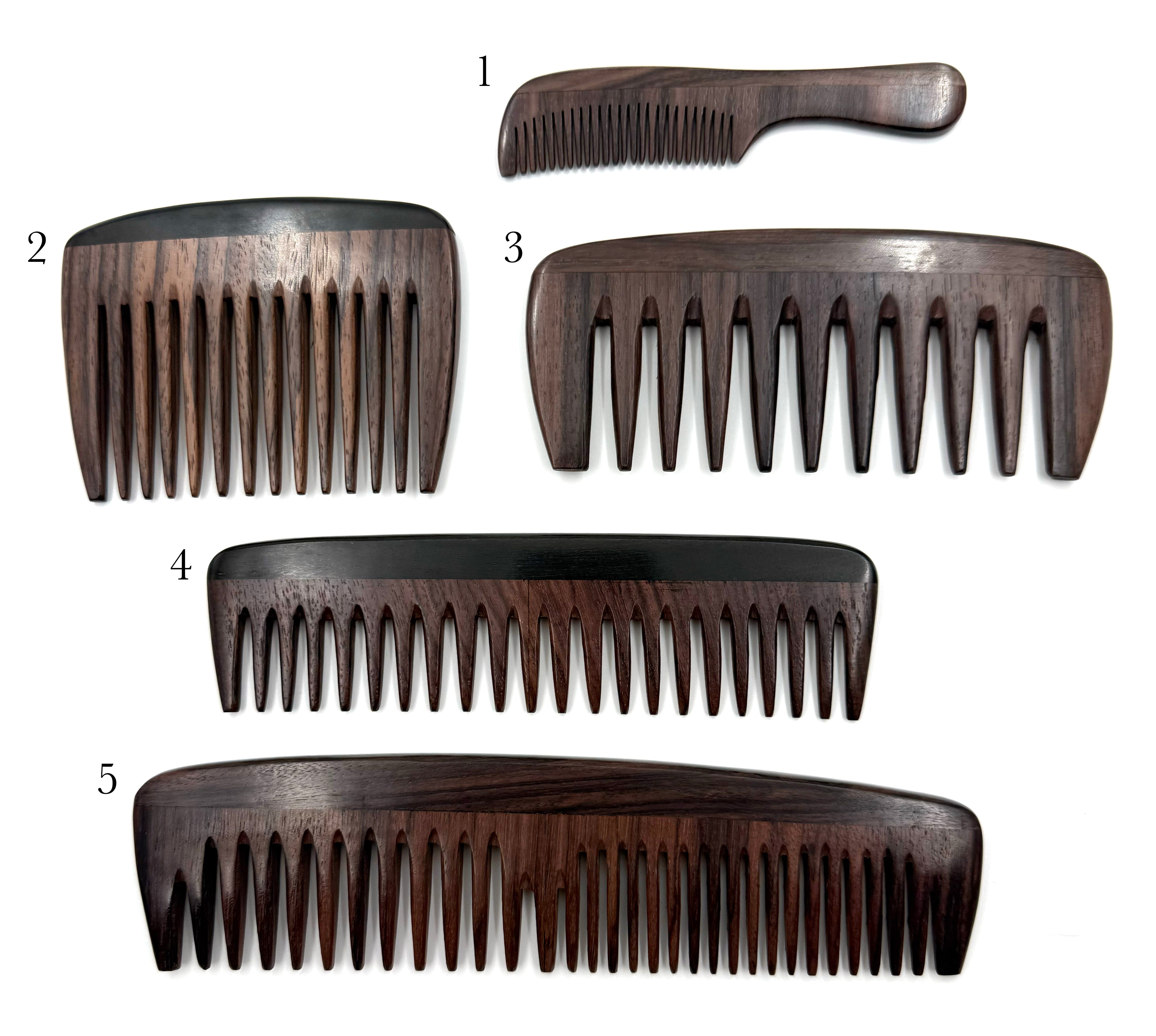 Handmade Rosewood & Ebony Wood Combs