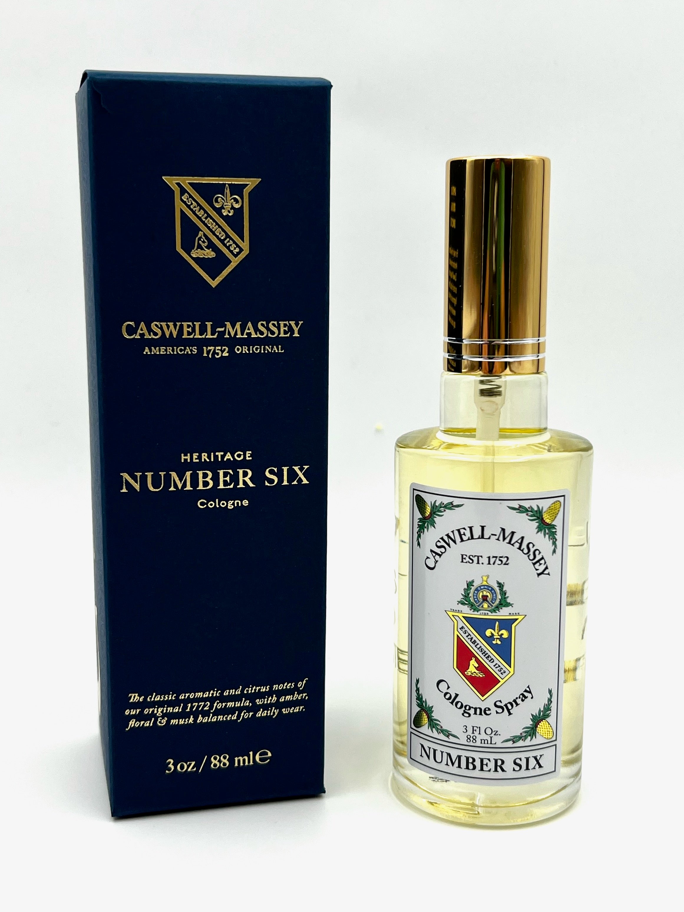 Caswell Massey Number Six Gold Cap Luxury Cologne (88ml/3 oz)