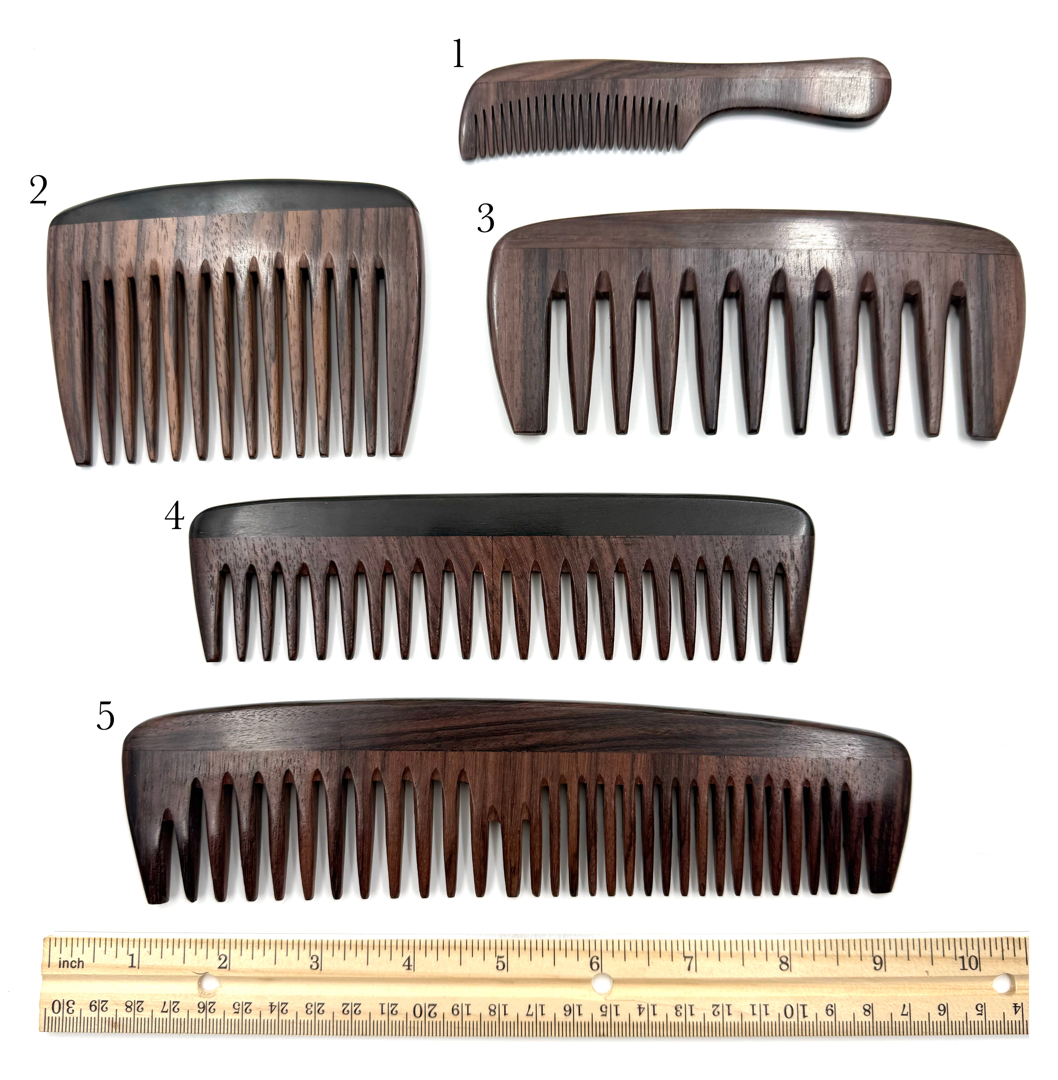 Handmade Rosewood & Ebony Wood Combs
