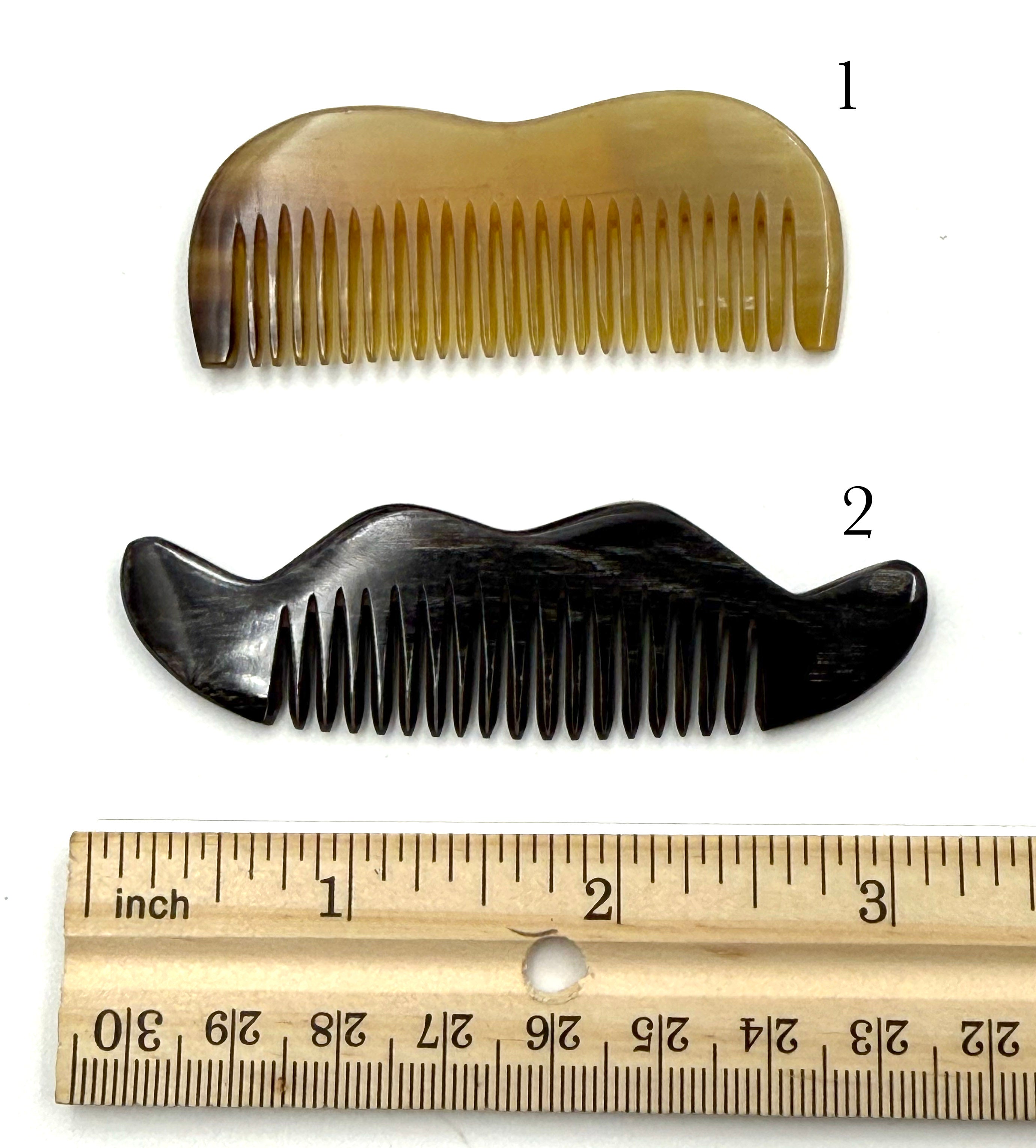 Traditional Genuine Ox Horn Mustache & Beard Combs