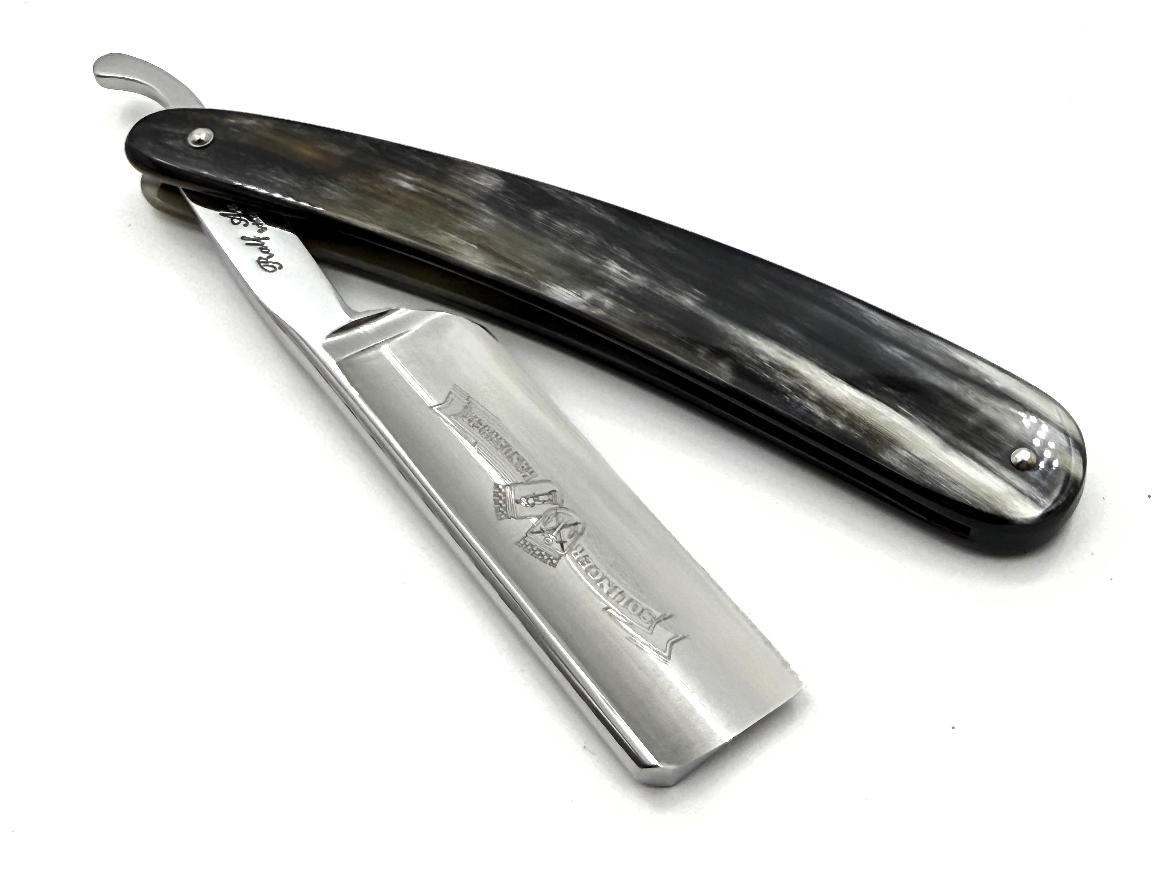Rasoir droit Boker Lounge-Bar 6/8 avec écailles de coquillages Full Hollow Solingen