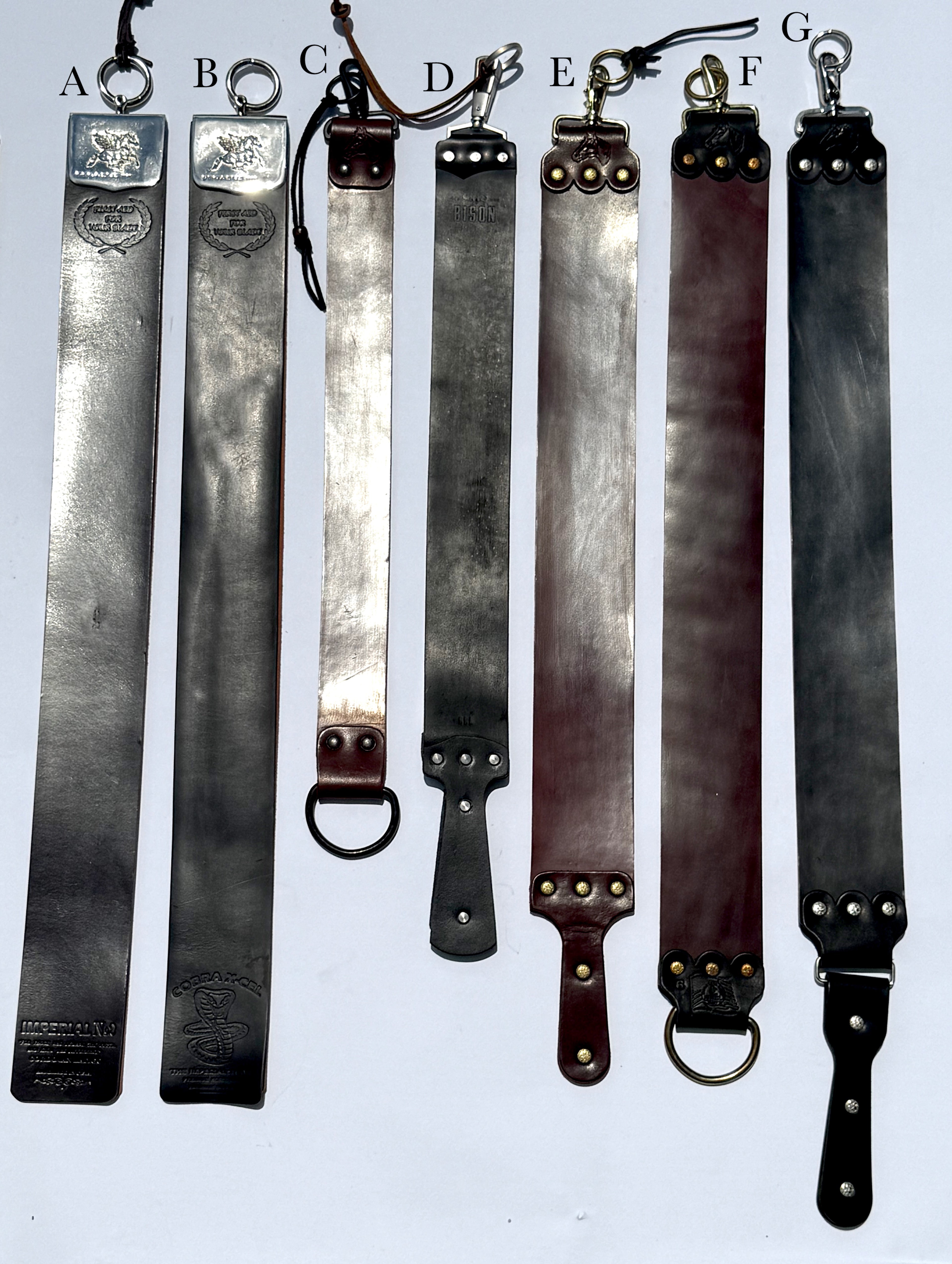 Various Preowned Razor Strops in Good to New Condition including Shell Cordovan - Choose Your Strop