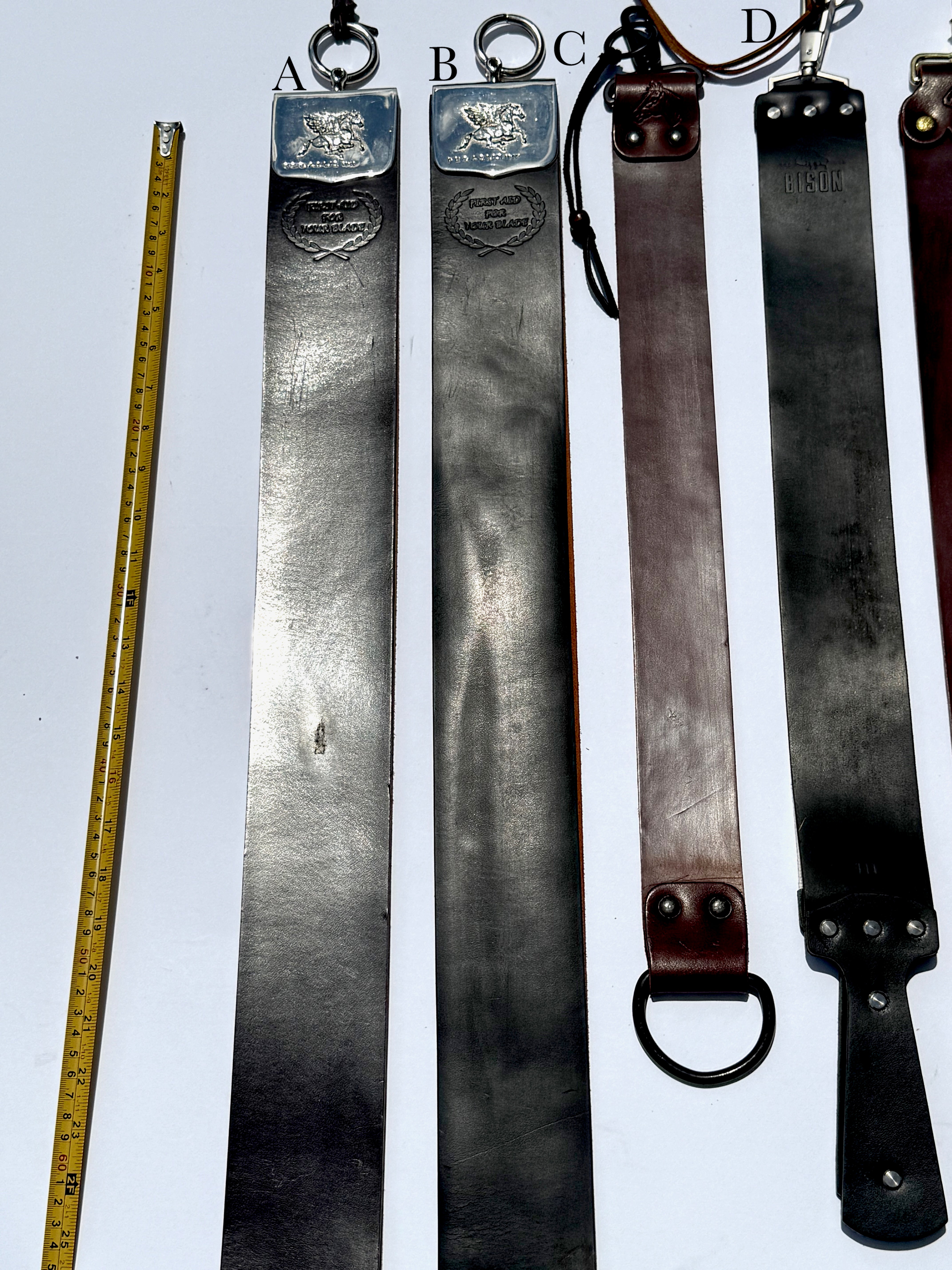 Various Preowned Razor Strops in Good to New Condition including Shell Cordovan - Choose Your Strop