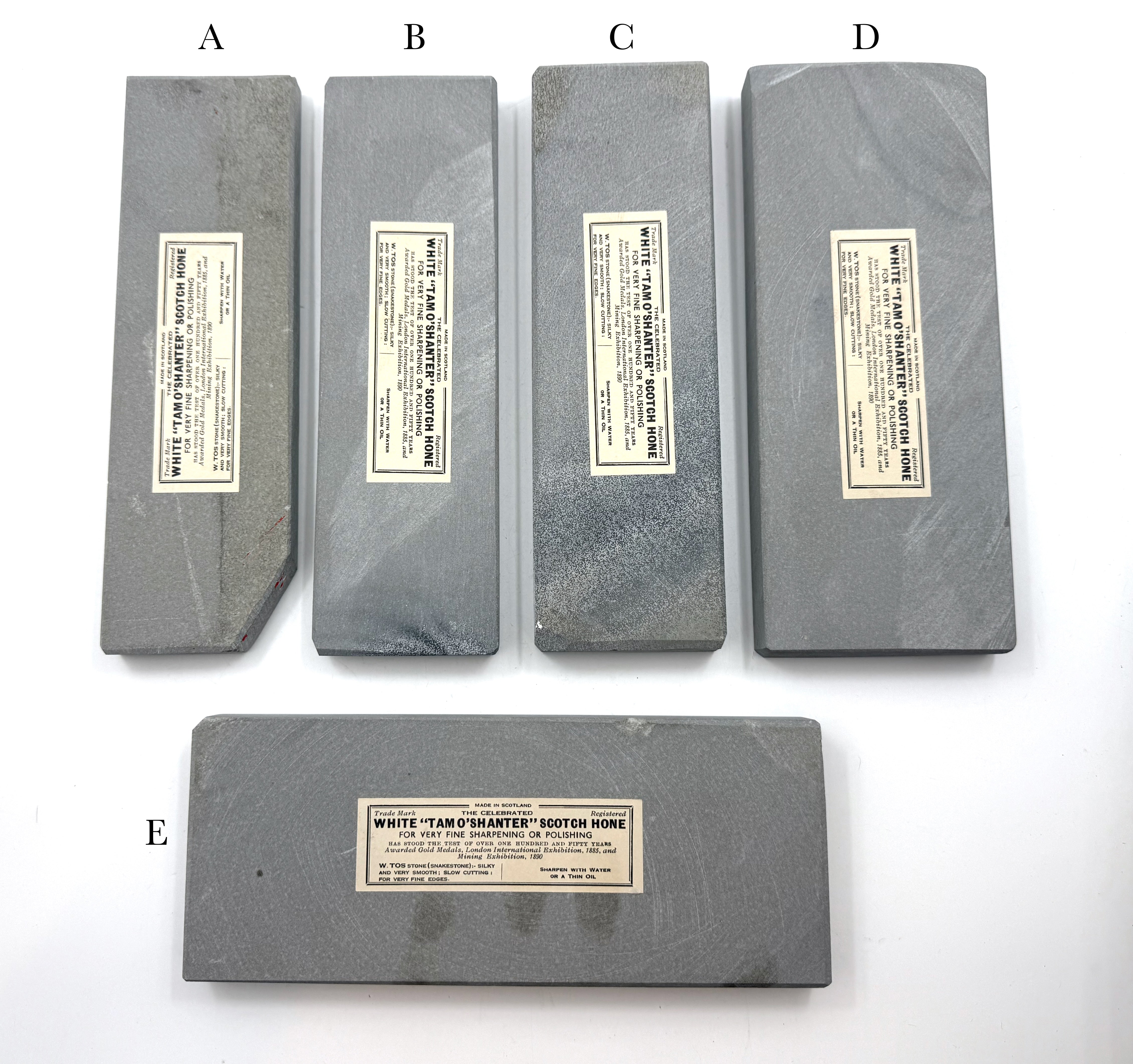 Tam O Shanter Large White Natural Scottish Sharpening Stone - CHOOSE YOUR HONE