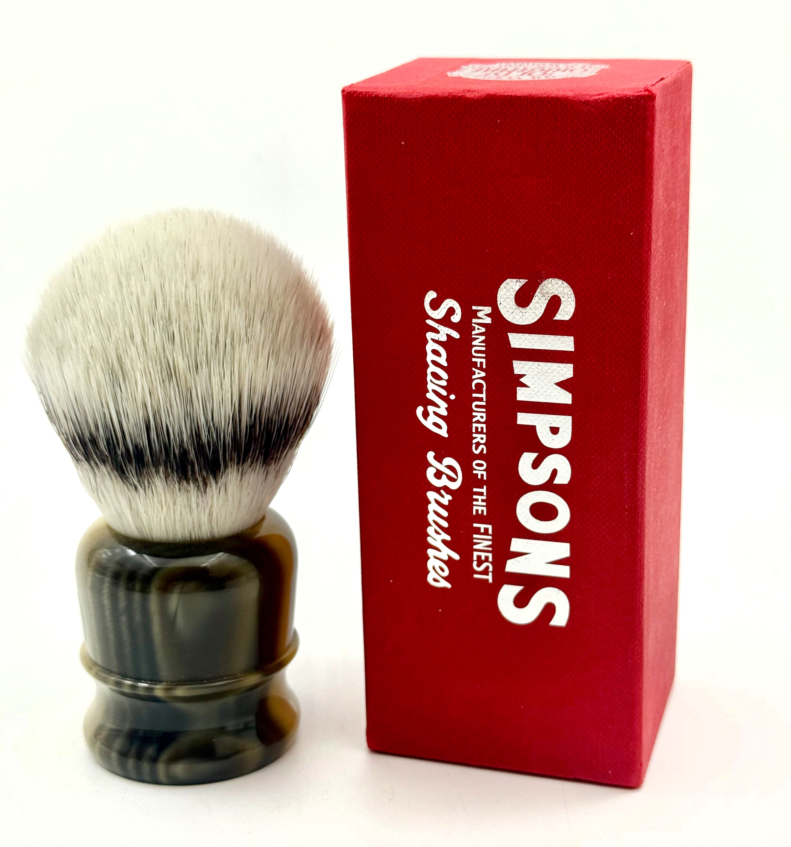 Simpson Chubby CH3 Rasierpinsel mit synthetischen Borsten in Platin