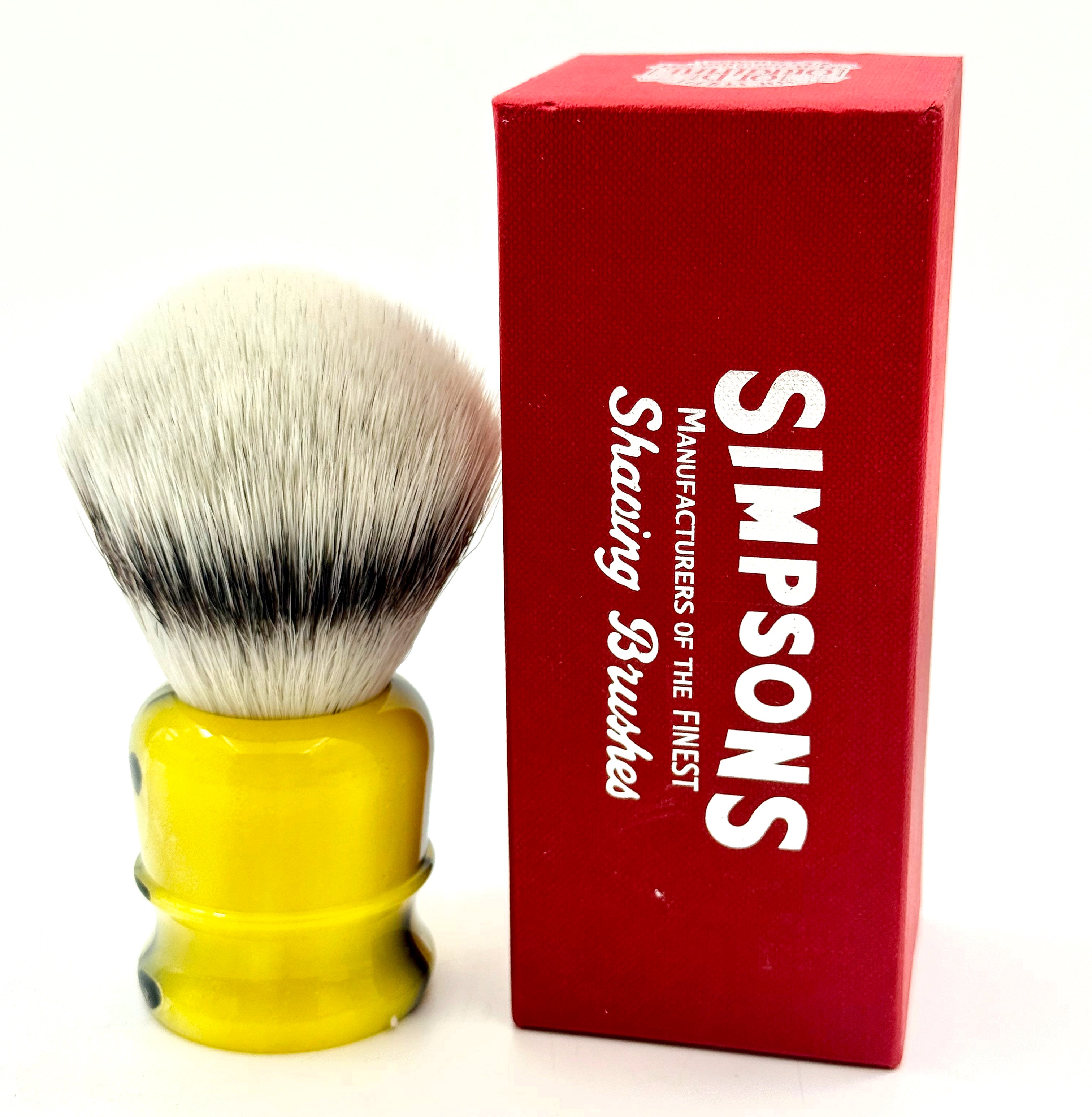 Limited Edition Simpson Chubby CH3 Platinum Synthetic Bristle Shaving Brush - Medallion Yellow