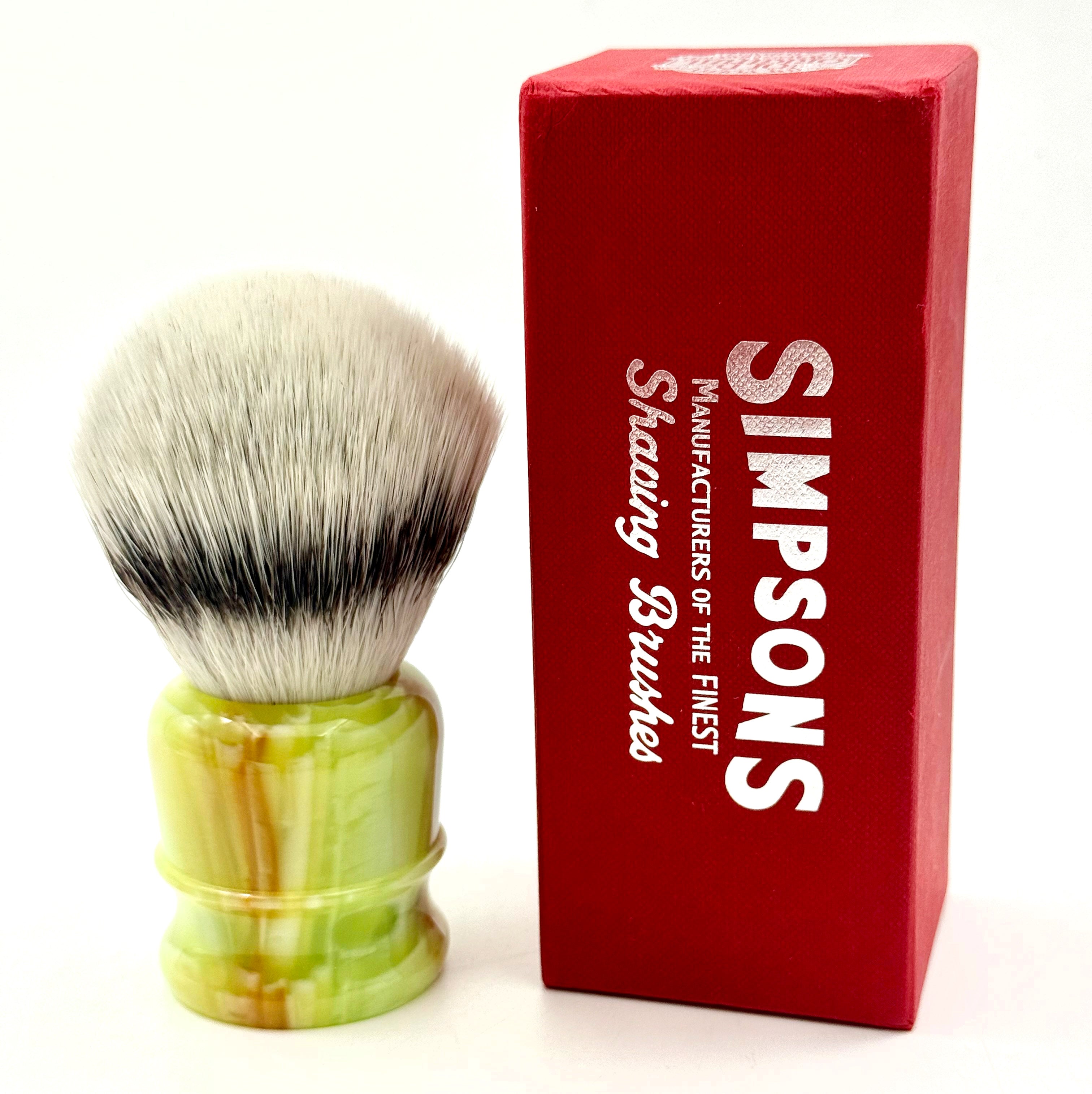 Limited Edition Simpson Chubby CH3 Platinum Synthetic Bristle Shaving Brush - Jade