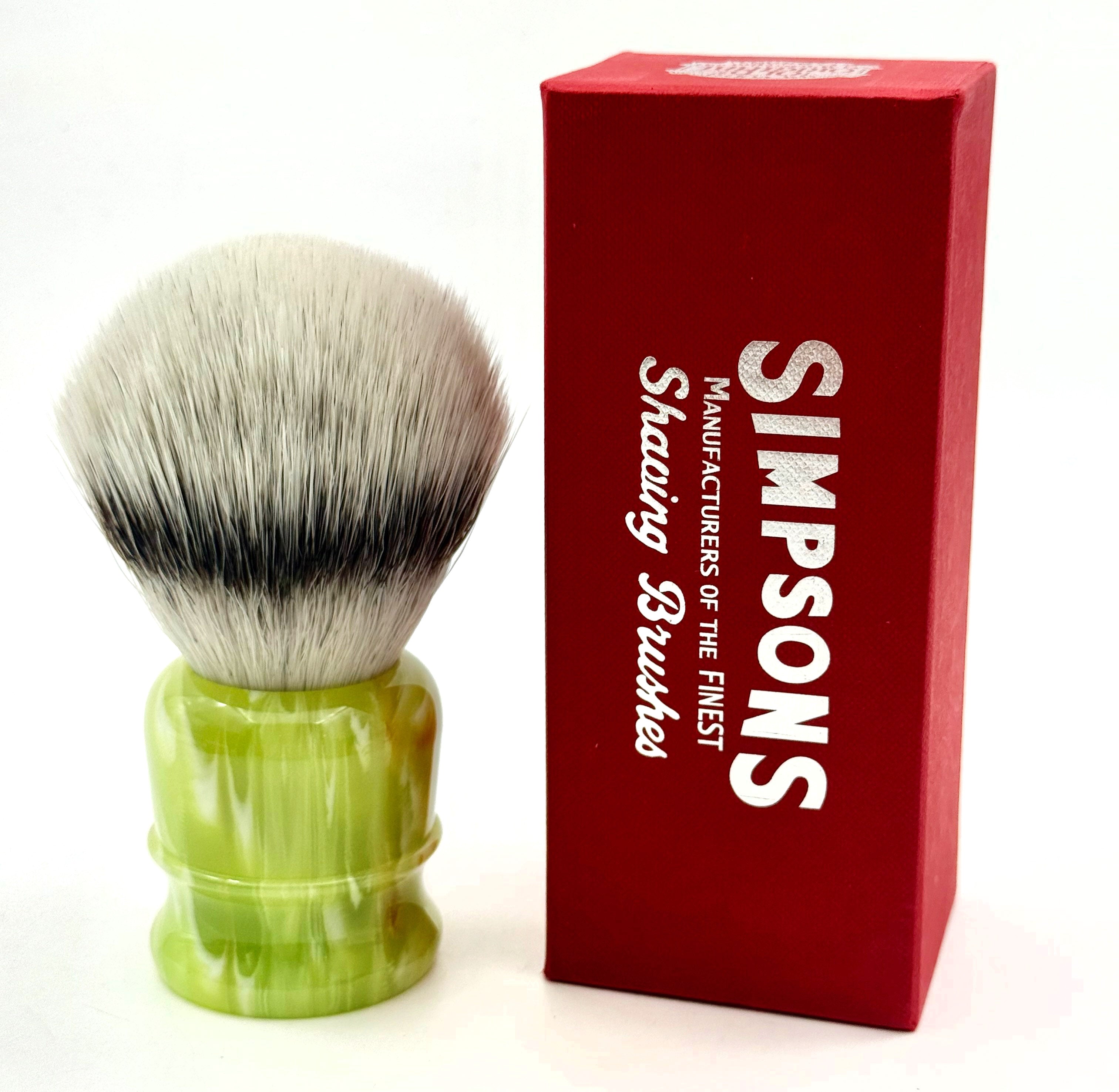 Limited Edition Simpson Chubby CH3 Platinum Synthetic Bristle Shaving Brush - Jade