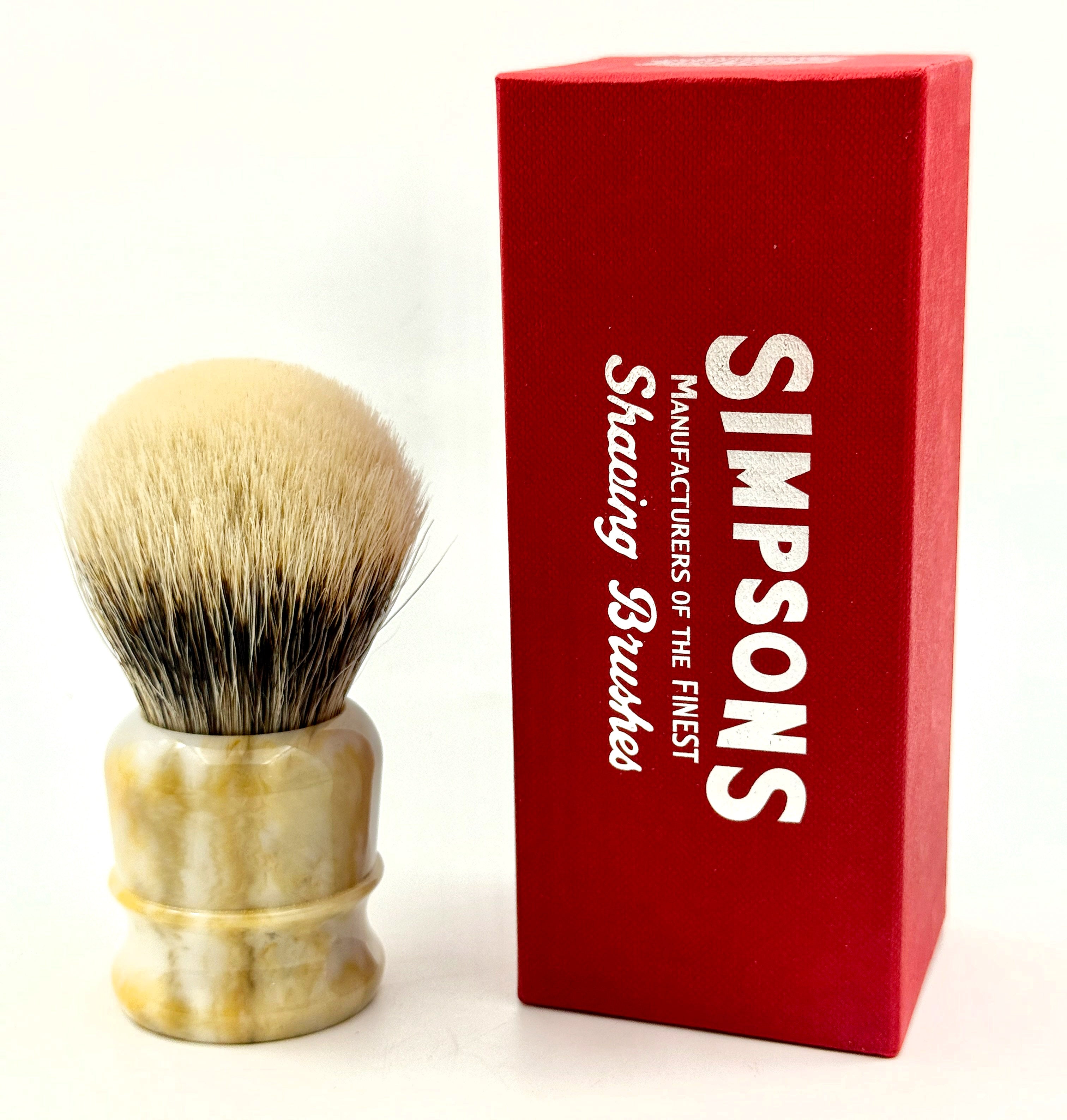 Limited Edition Simpson Chubby CH2 Manchurian Badger Shaving Brush - Italian Marble