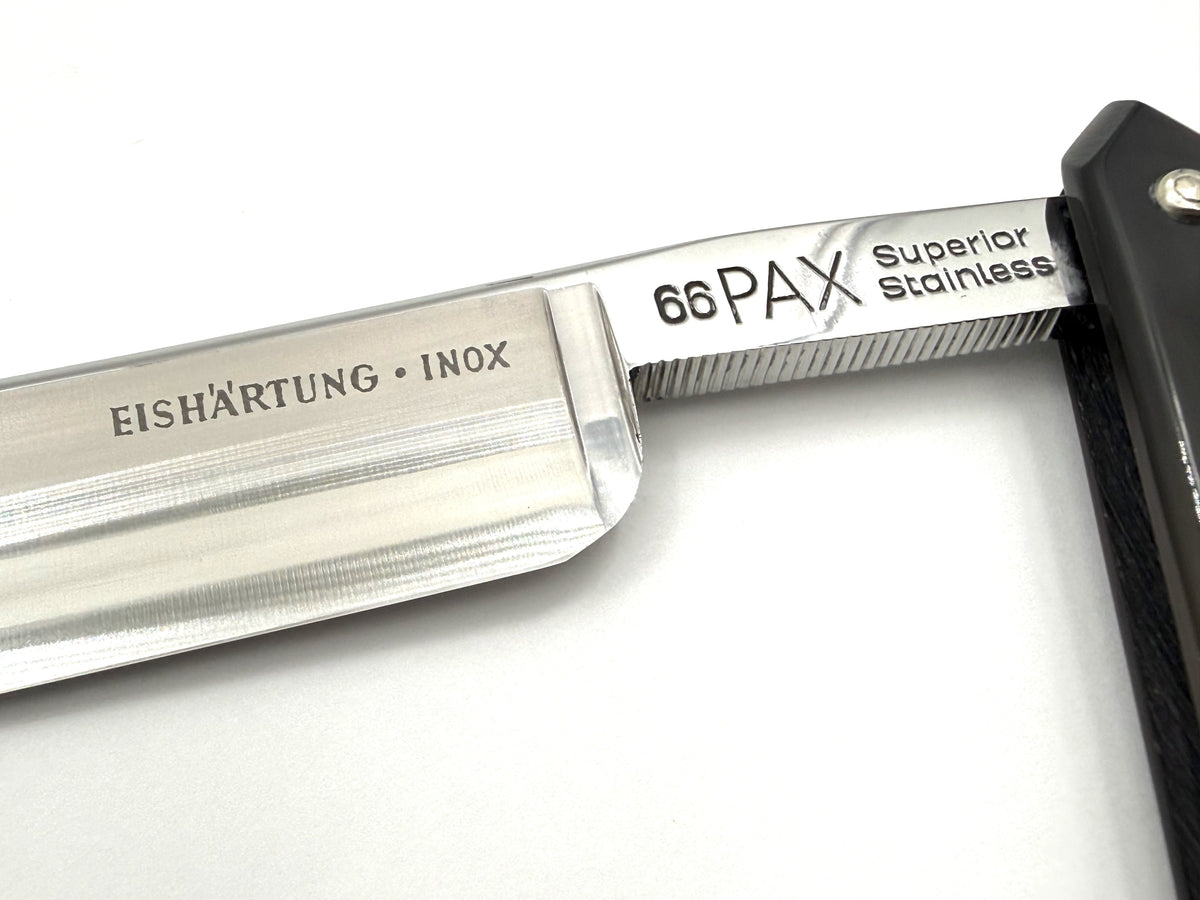 Eicker & Sohne "PAX" no.66 - RARE NOS 6/8-13/16 Full Hollow Stainless Solingen Straight Razors