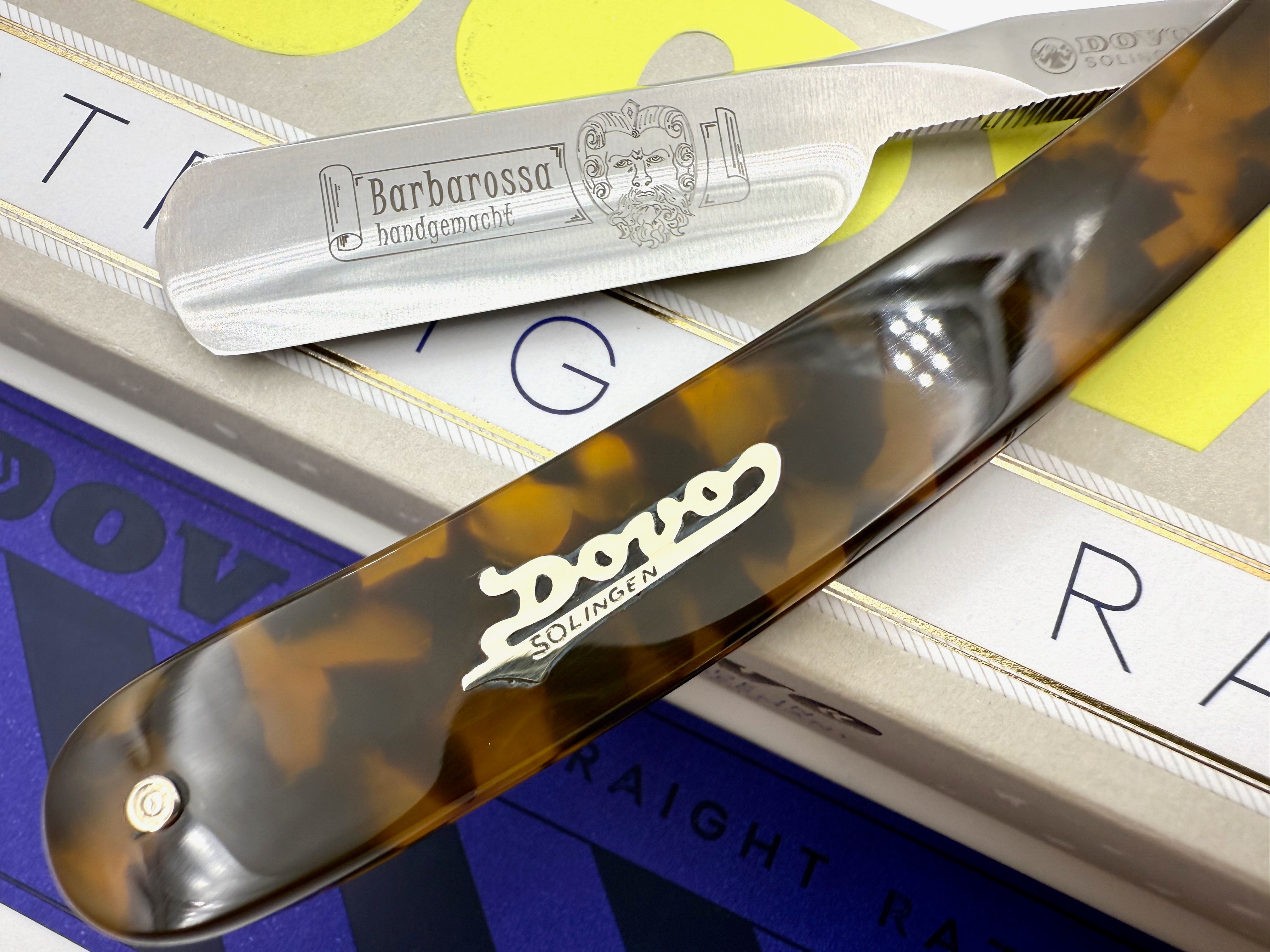 Dovo "Barbarossa" Faux Tortoise Handle 5/8 Full Hollow Solingen Straight Razor