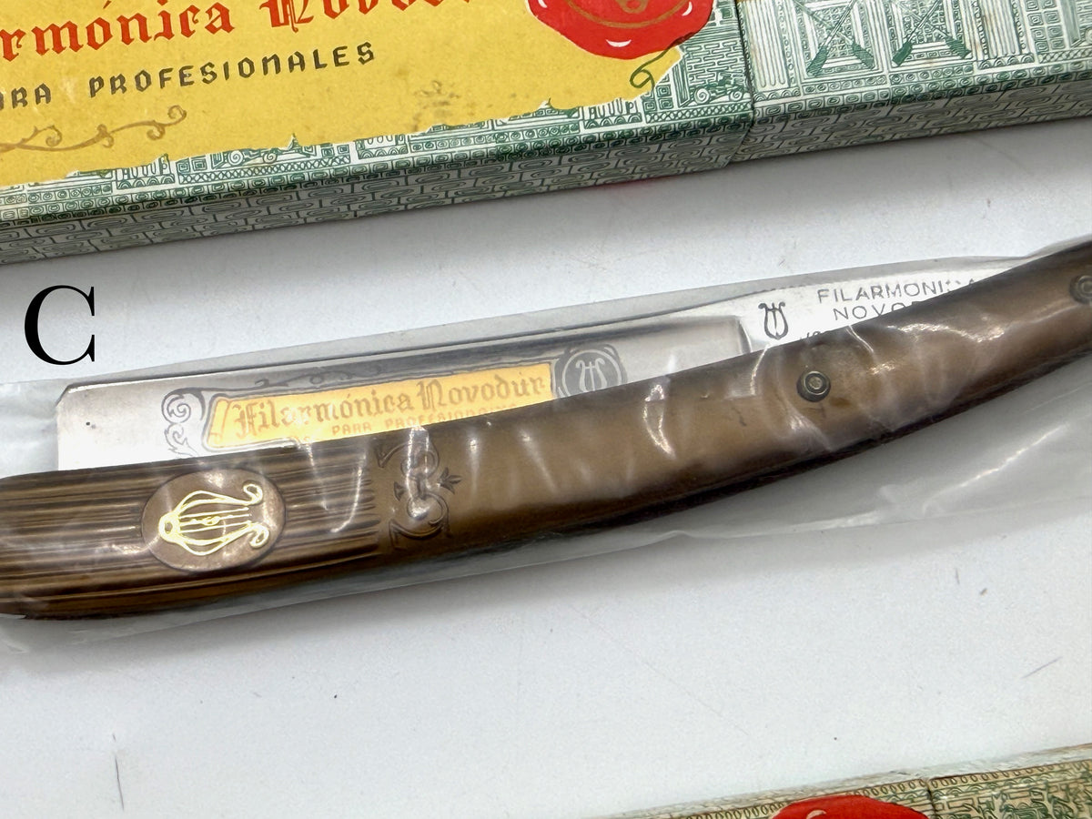 Filarmonica Novodur No. 12 - Jose Monserrat Pou Rare NOS 5/8 Full Hollow Vintage Straight Razor - CHOOSE YOUR RAZOR