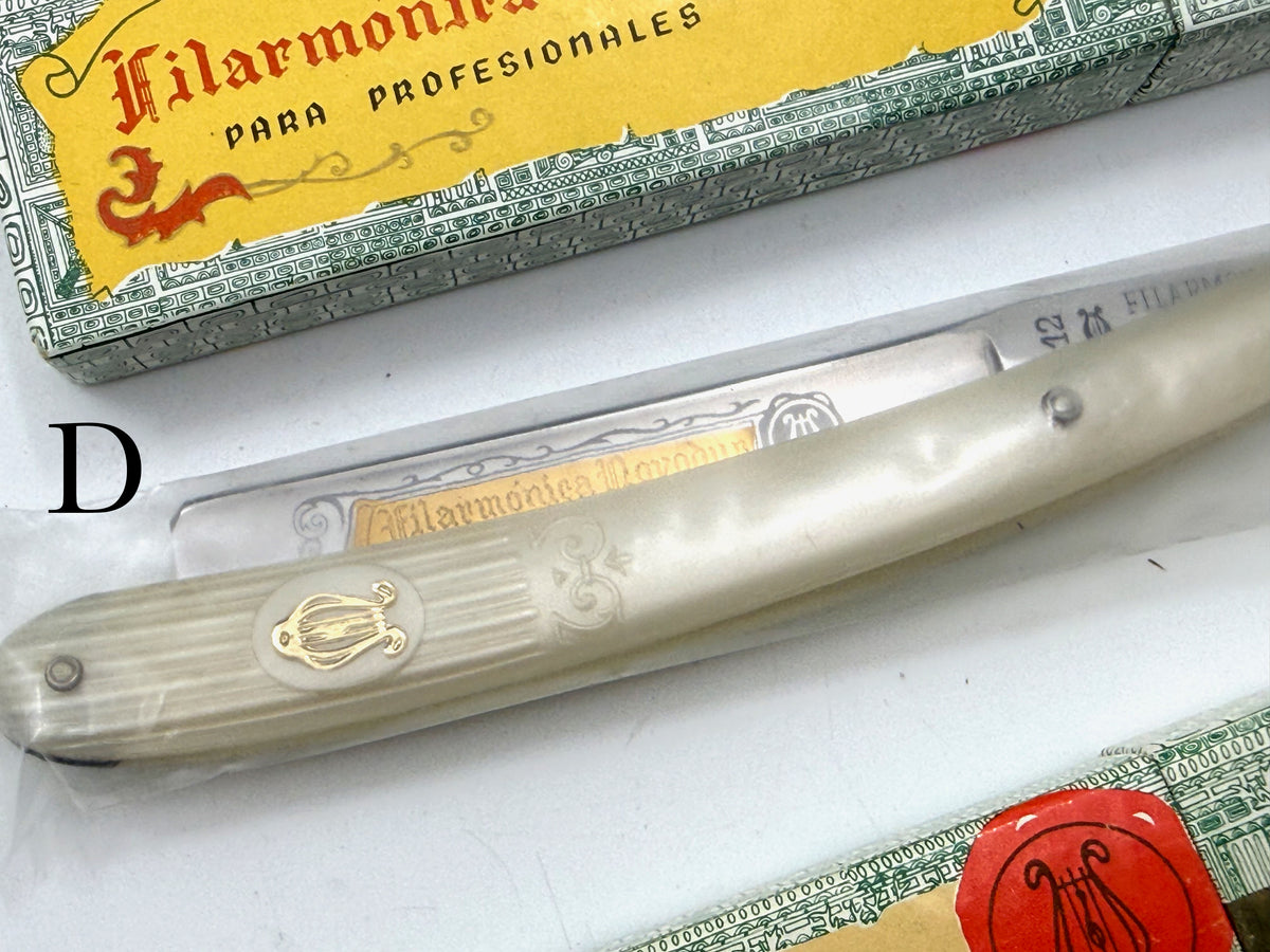Filarmonica Novodur No. 12 - Jose Monserrat Pou Rare NOS 5/8 Full Hollow Vintage Straight Razor - CHOOSE YOUR RAZOR