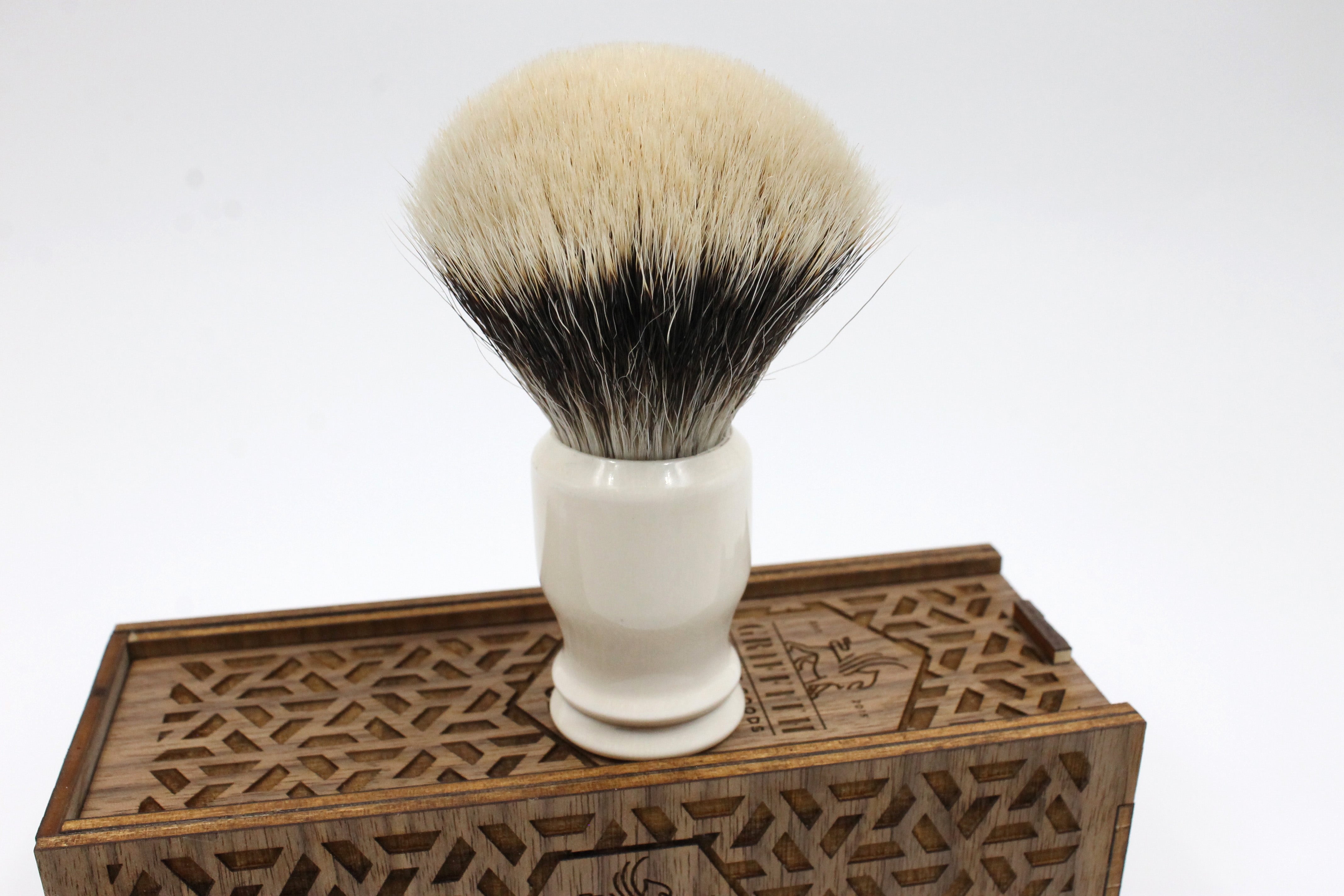 Griffith Shaving Goods Artist Series Shaving Brush #62 - Lathe Turned Mammoth Ivory Handle with 26mm Manchurian Badger Hair